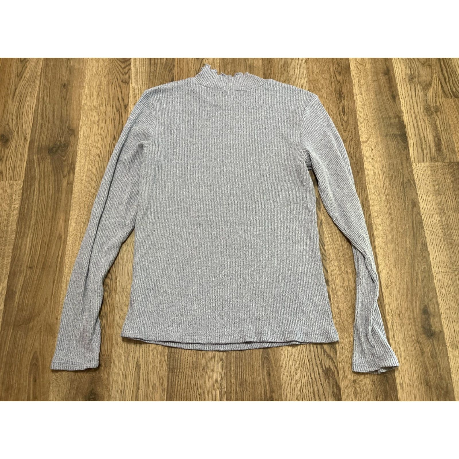 Vintage Maurices Sweater Women’s Medium Blue Long Sleeve Ruffled Mock Neck Pullover Casual Knit Size M / US 6-8 / IT 42-44 - 2 Thumbnail