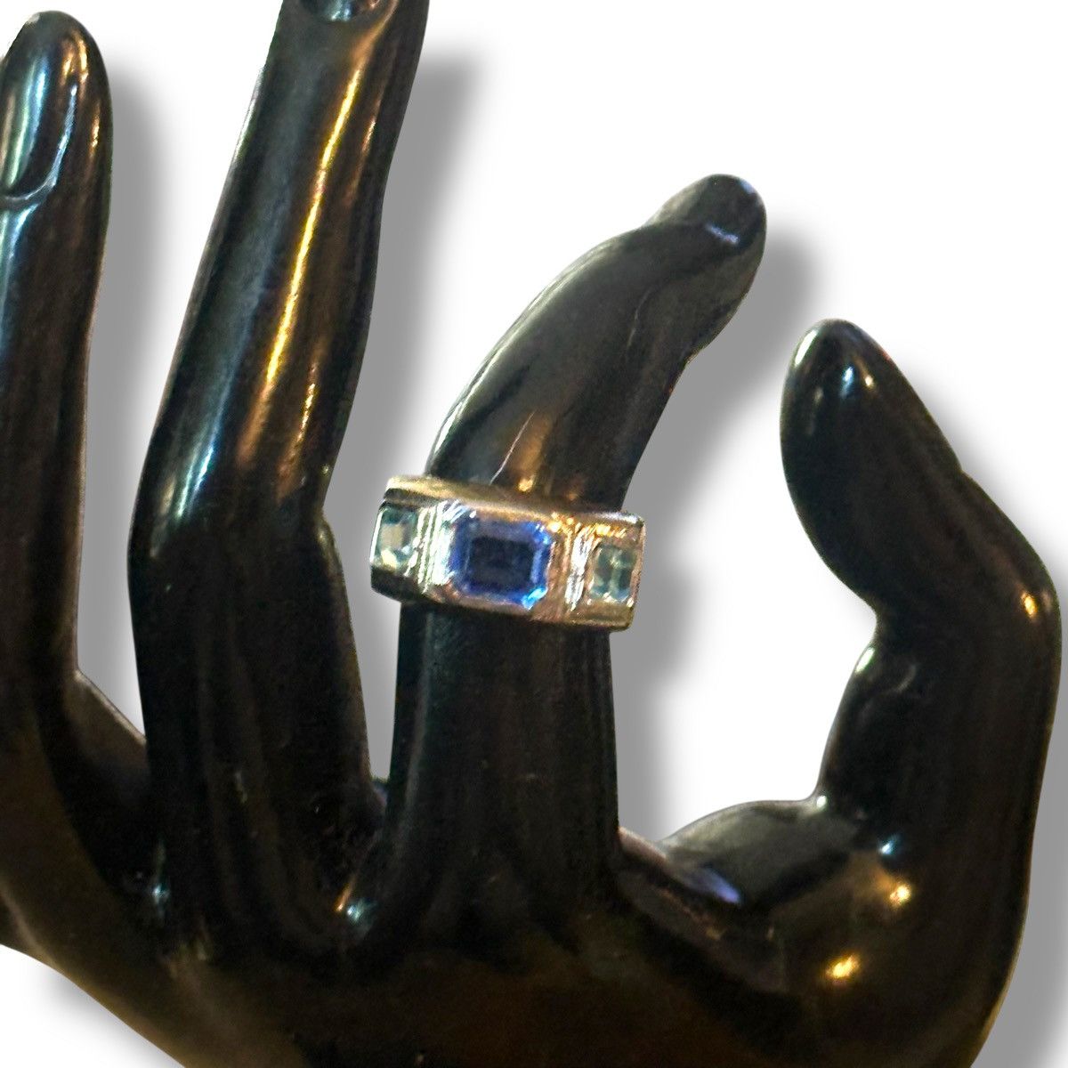 Vintage Vintage Vargas 18KHGE simulated sapphire ring Size ONE SIZE - 4 Thumbnail