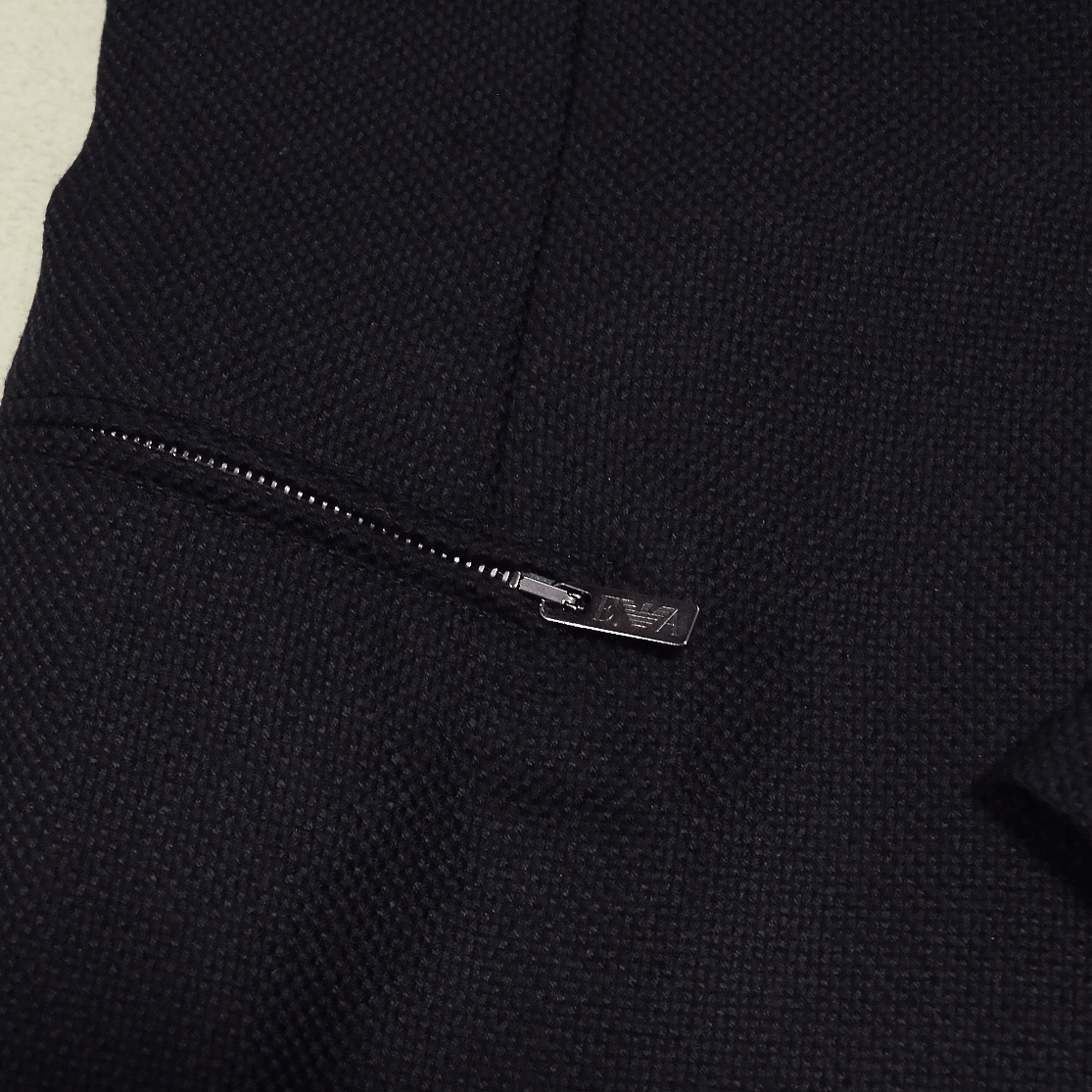 Emporio Armani EMPORIO ARMANI Matt Line Black Wool Blazer Siz 50 Zipper Size 50R - 6 Thumbnail