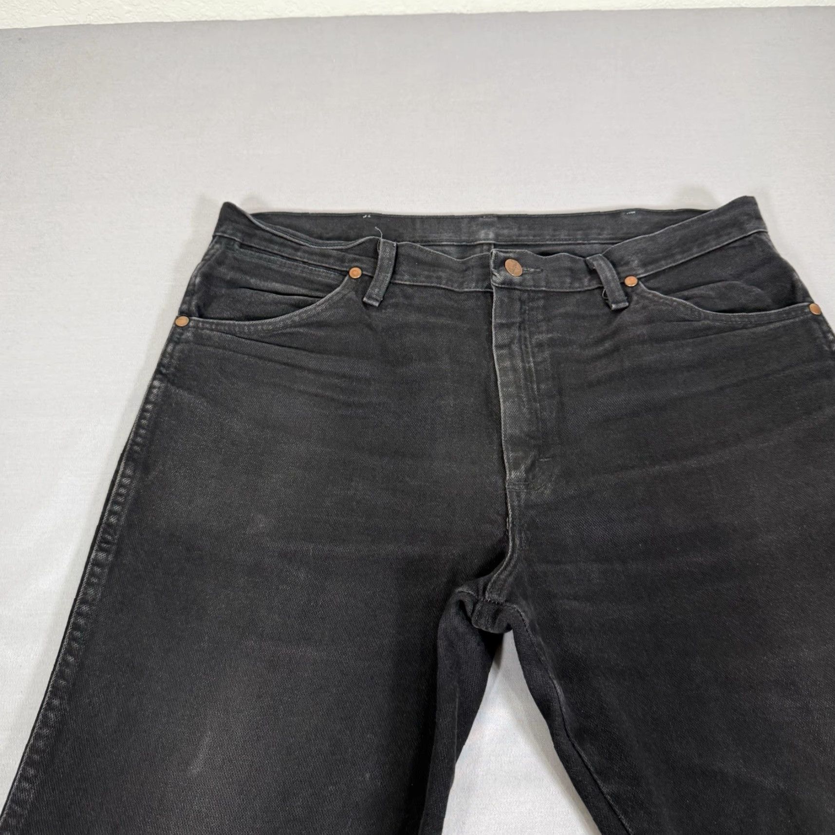 Wrangler Wrangler Jeans Slim Straight Denim Jeans 936 90s Cowboy Black 36x32 Mens Regular Leather Logo Embroidered USA Size US 36 / EU 52 - 3 Thumbnail