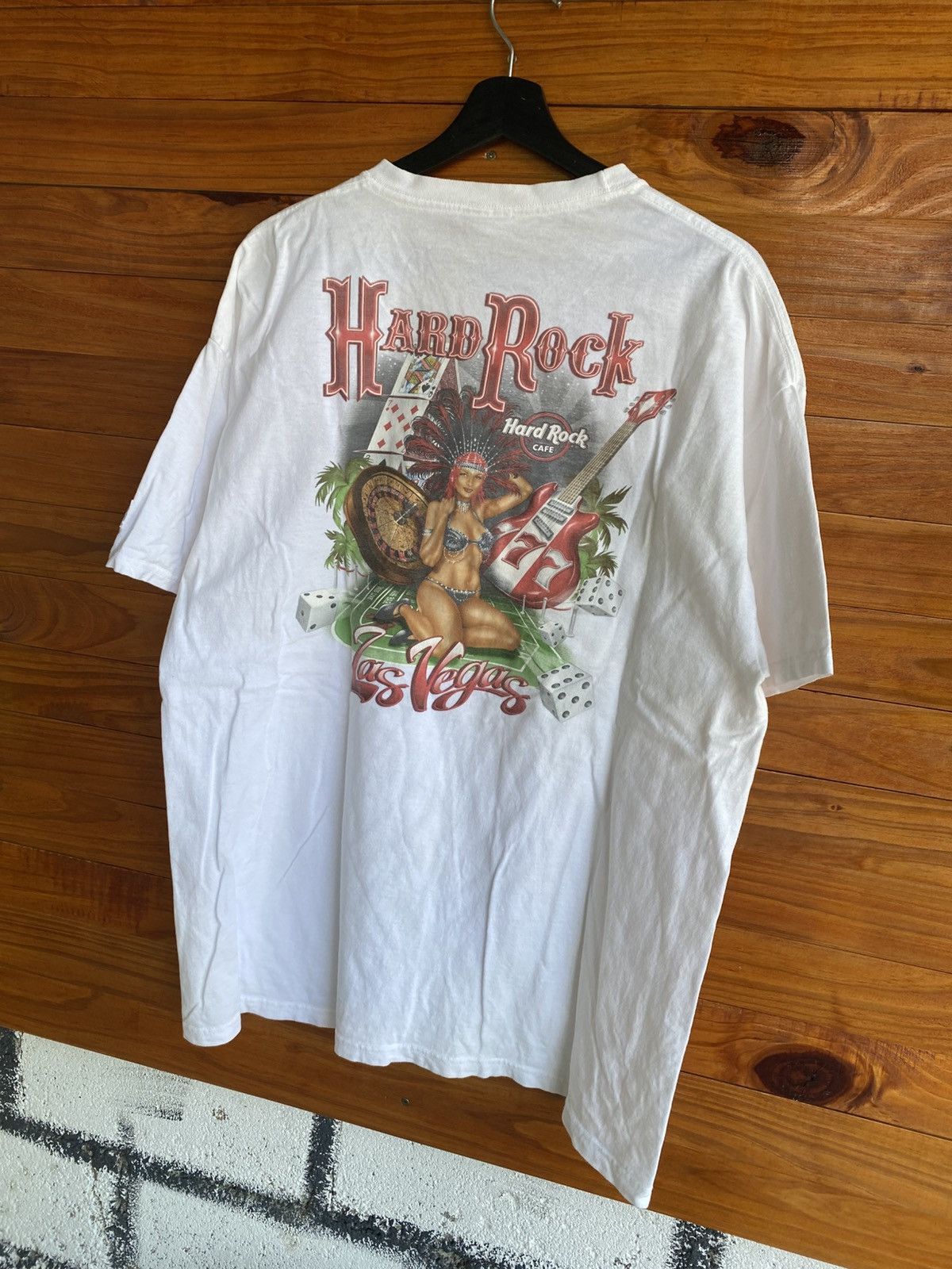 Hard Rock Cafe Vintage Hard Rock Cafe Las Vegas Graphic T-Shirt | 90s White Size US L / EU 52-54 / 3 - 4 Thumbnail
