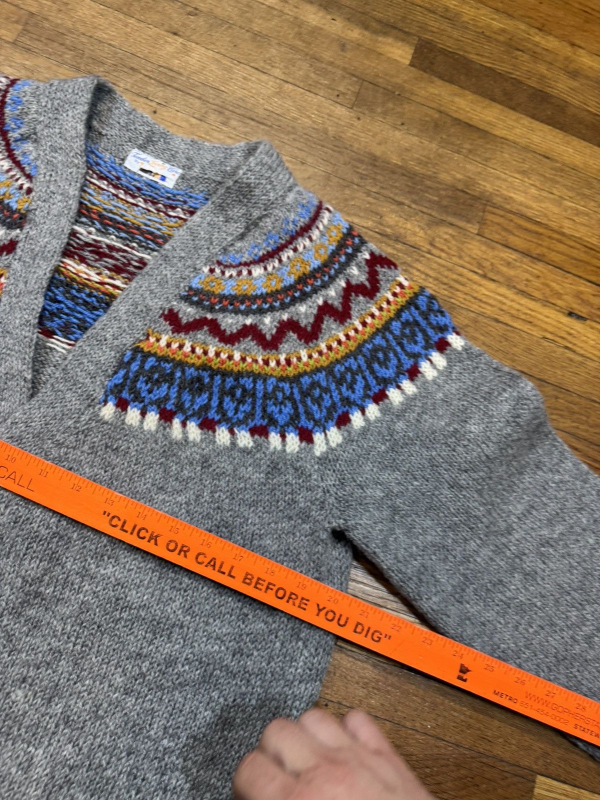 Vintage Vintage Hand Knit Cardigan Sweater Size L / US 10 / IT 46 - 6 Thumbnail
