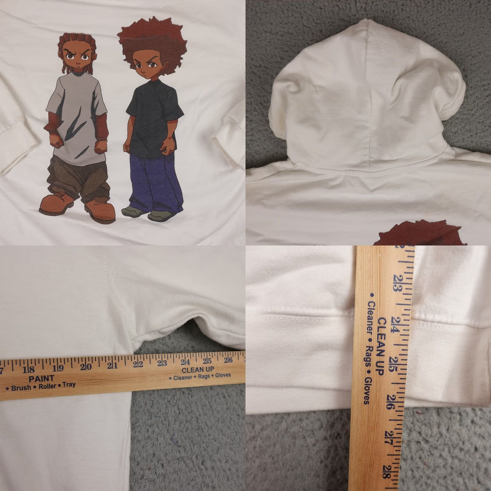 Vintage Hoodie Mens L White Graphic Pullover Cartoon Anime Streetwear Boondocks Branded Unbranded Pullover Logo Regular Fit All Seasons Size US L / EU 52-54 / 3 - 9 Thumbnail