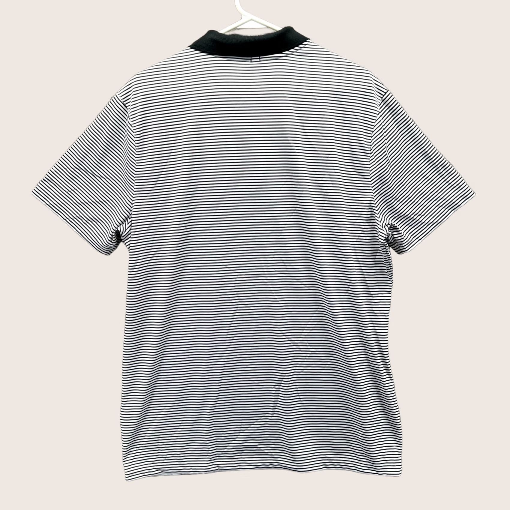 Nike VINTAGE Nike Polo Shirt Men L Black White Stripes Golf 725520 010 Dri-Fit Nike Golf Shirt Mens Size US L / EU 52-54 / 3 - 1 Thumbnail