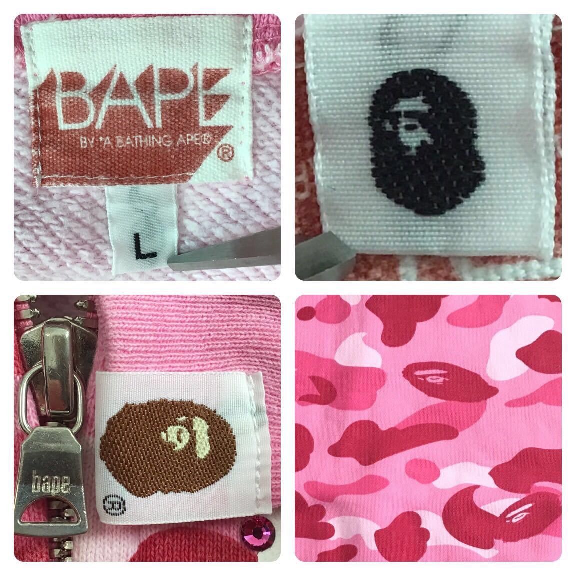 Bape Pink Swarovski BAPE LOGO full zip hoodie Pink camo APE NIGO Size US L / EU 52-54 / 3 - 9 Thumbnail