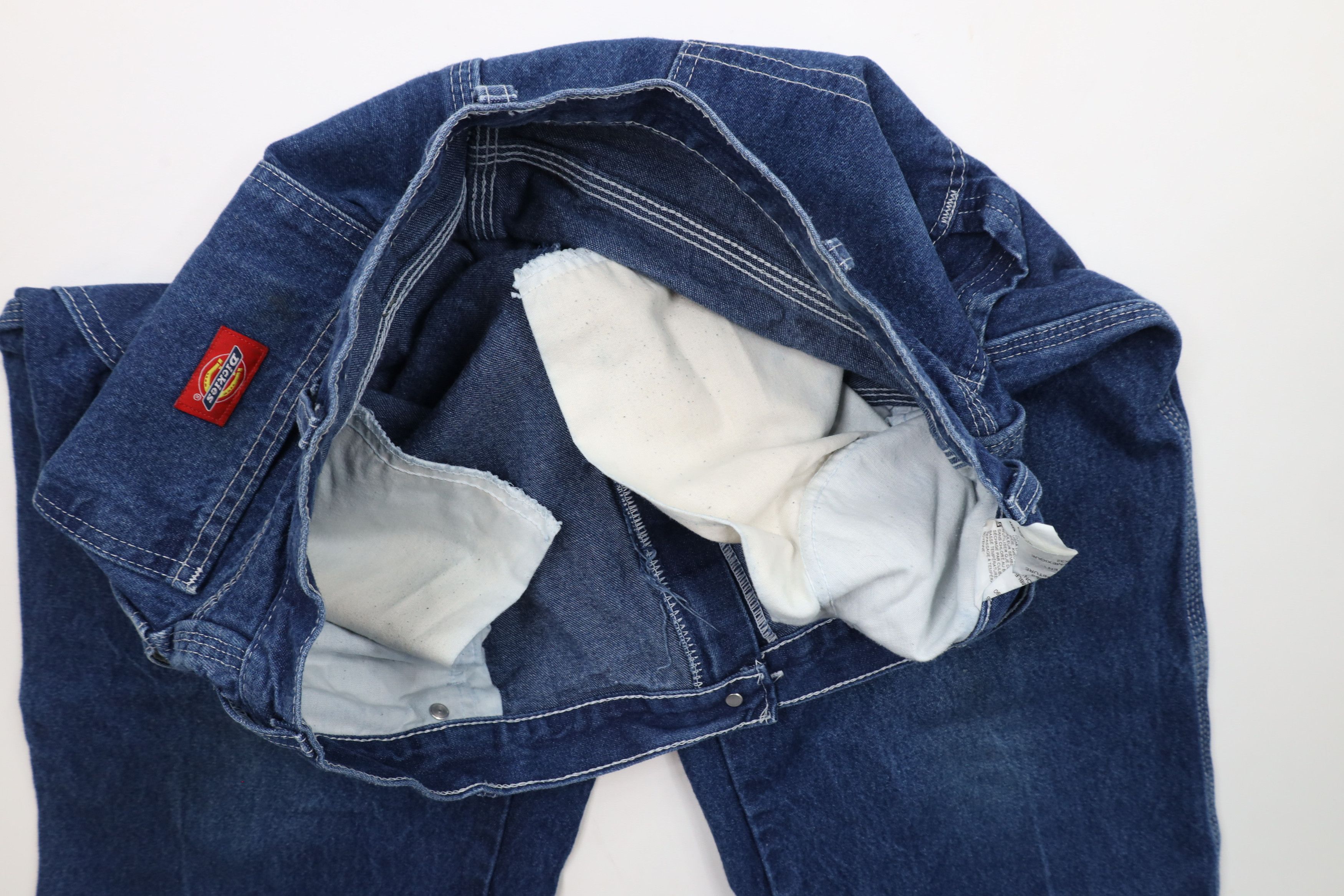 Dickies × Vintage Vintage Y2K Dickies Wide Leg Dungaree Denim Jeans Blue Size US 38 / EU 54 - 8 Thumbnail