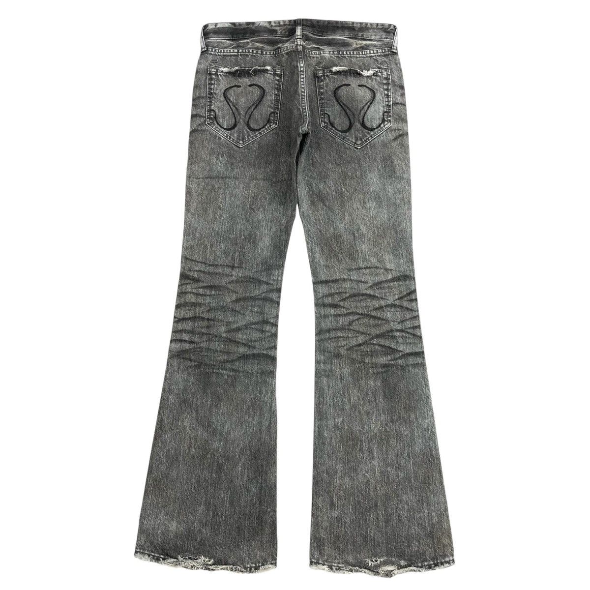 CIVARIZE 📦SOLD📦 Civarize Zip Leg Distressed Fade Flared Jeans BootCut Size US 31 - 17 Thumbnail
