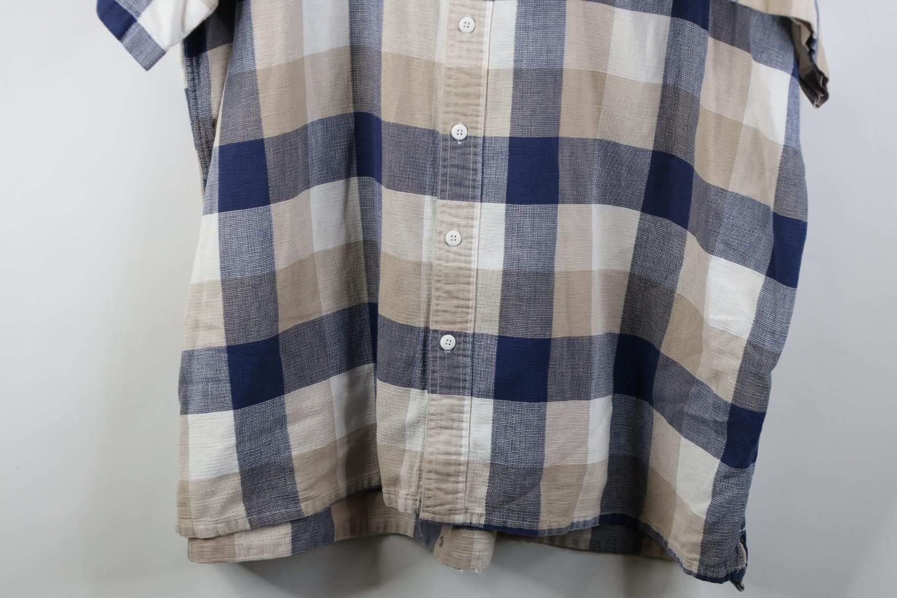 L.L. Bean Vintage 90s LL Bean Knit Short Sleeve Button Shirt Plaid Size US XXL / EU 58 / 5 - 3 Thumbnail