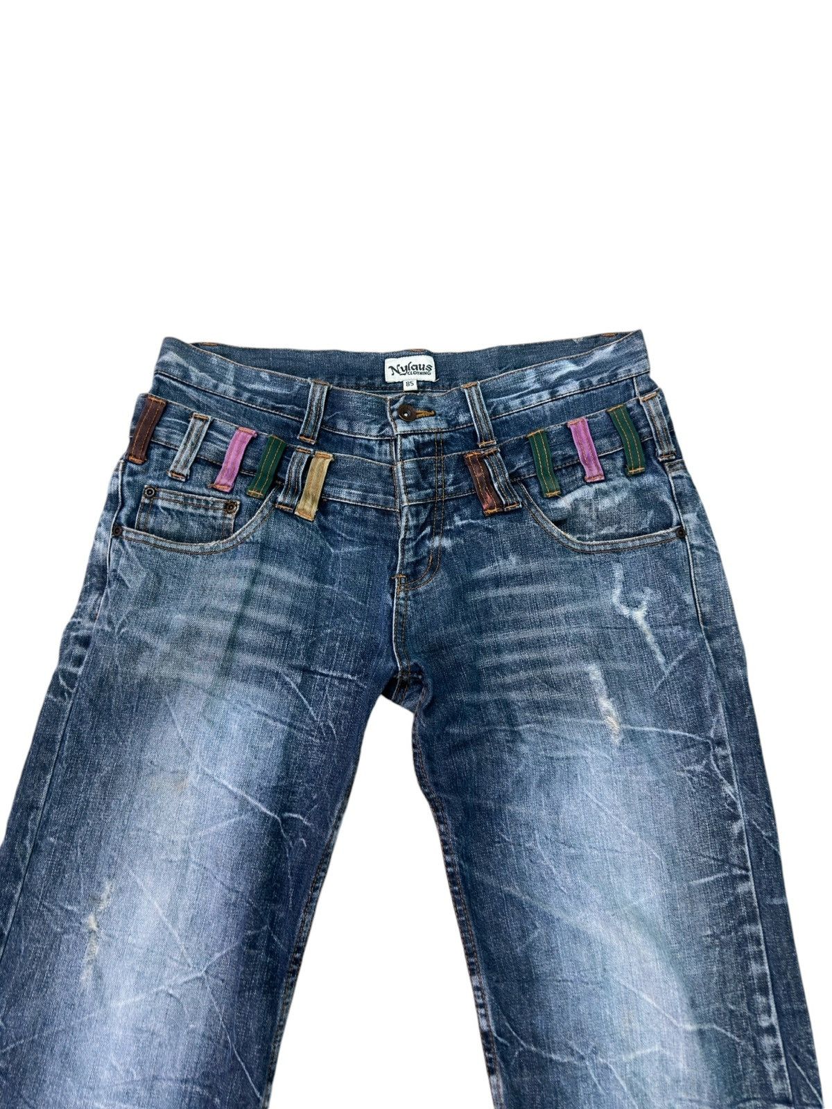 NYLAUS DOUBLE WAIST DENIM JEANS