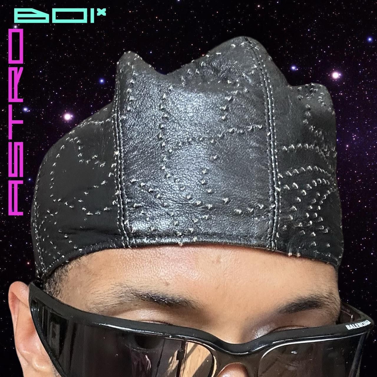 Leather VINTAGE MISA HARADA MILLINERY BLACK LEATHER PAGE BOY CAP Size ONE SIZE - 4 Thumbnail