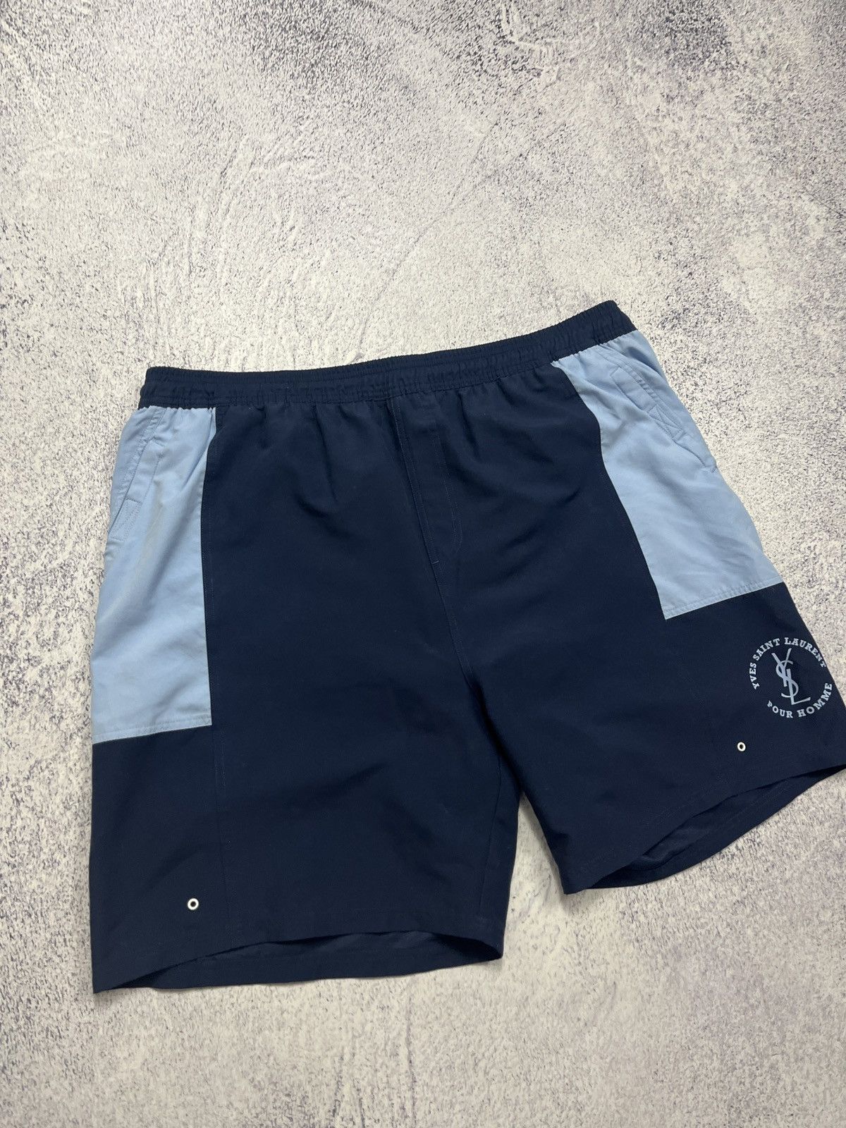 Saint Laurent Paris Vintage Y2K Yves Saint Lauren YSL Big Logo Summer Shorts Size US 42 / EU 58 - 3 Thumbnail