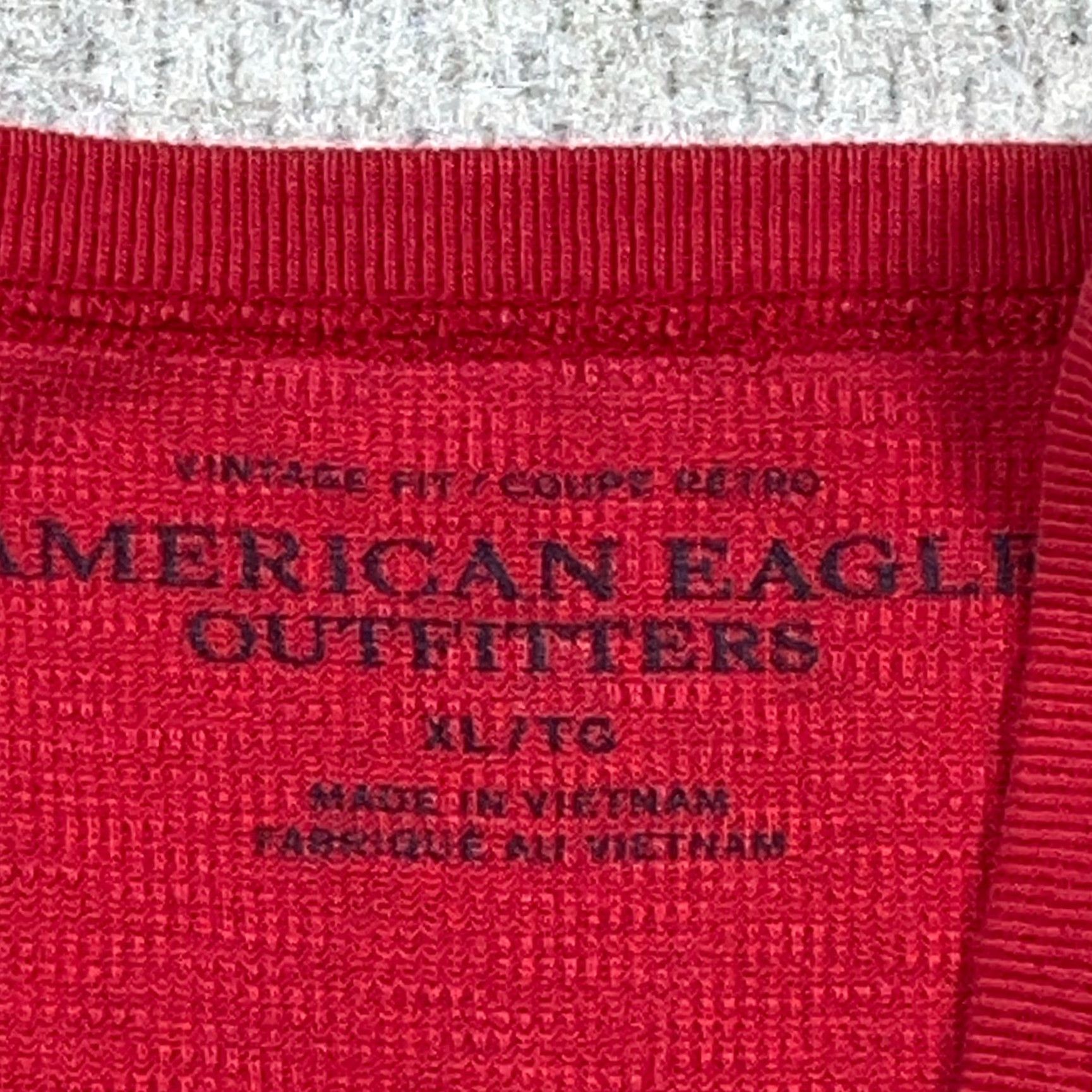 American Eagle Outfitters VINTAGE American Eagle Outfitters Shirt Men XL Red Thermal Waffle Knit Big Logo Bird Graphic T-Shirt Size US XL / EU 56 / 4 - 3 Thumbnail