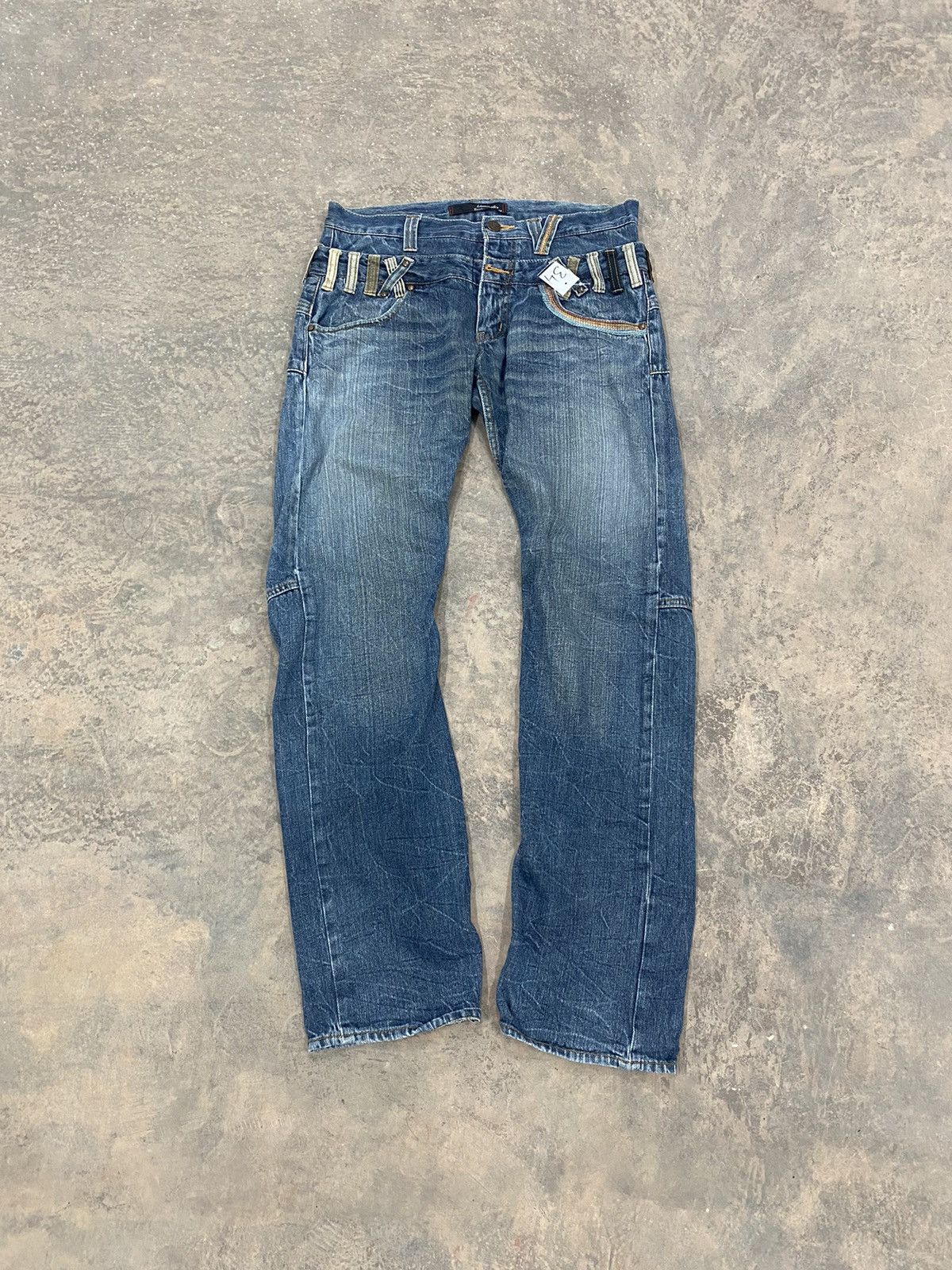 Japanese Brand 2000s DOUBLE WAIST JAPAN DENIM JEANS PUNK GRUNGE HYSTERIC Size US 33 - 2 Thumbnail