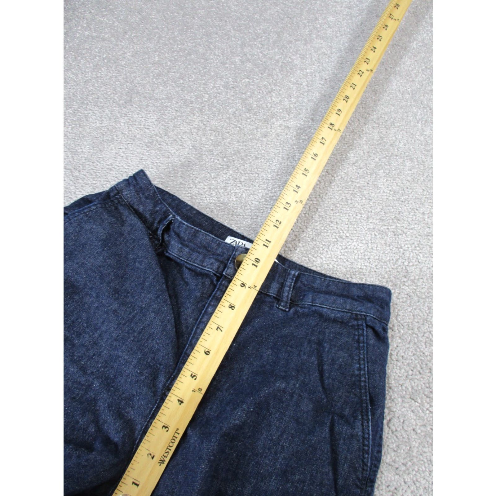 Zara VINTAGE Zara Womens Jeans Size 2 Dark Wash Tapered Cropped Ankle Zipper Denim Size 26" / US 2 / IT 38 - 6 Thumbnail