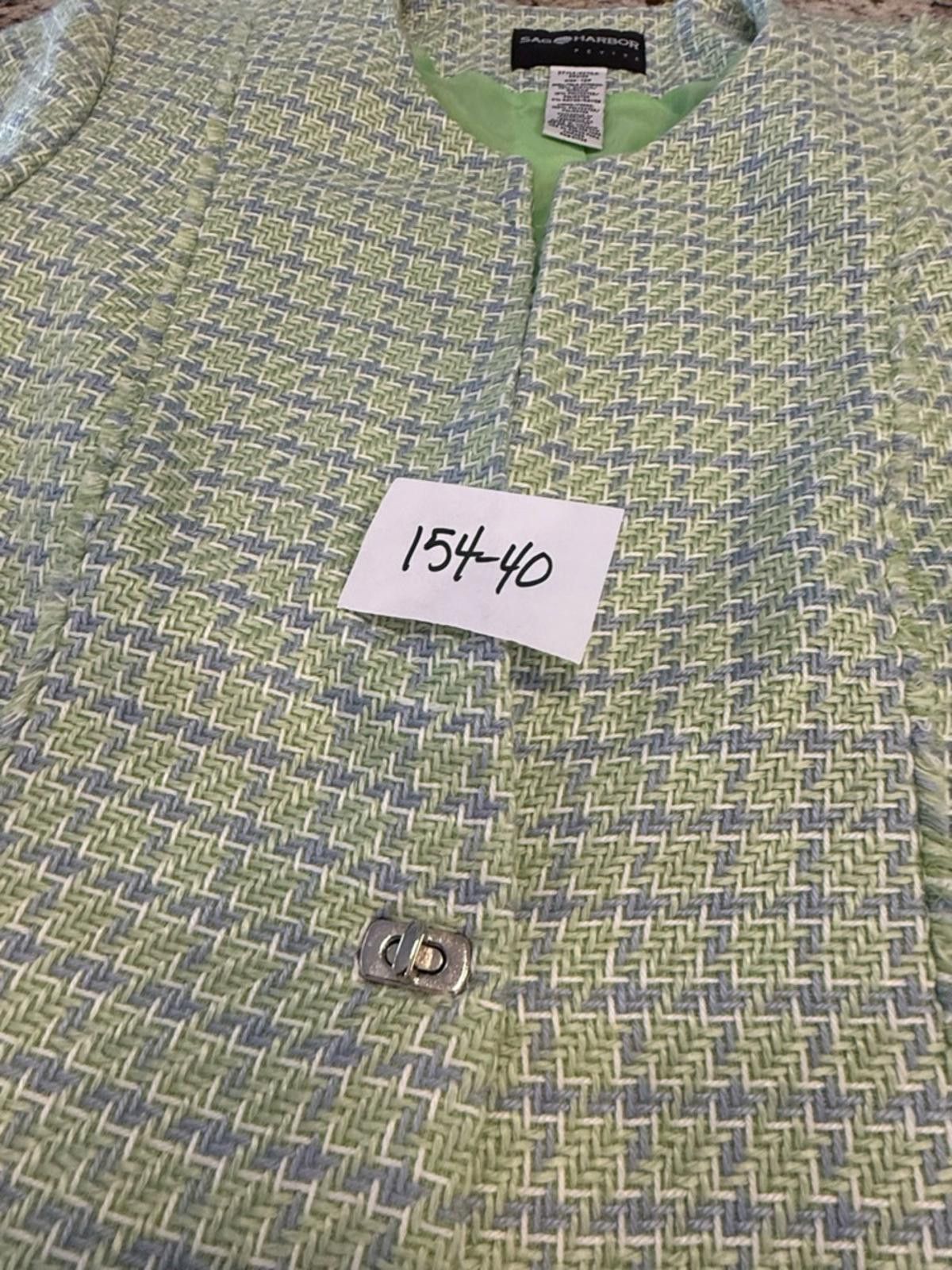 Other Sag Harbor spring green sky blue tweed blazer jacket SZ 12P Size XL / US 12-14 / IT 48-50 - 11 Thumbnail