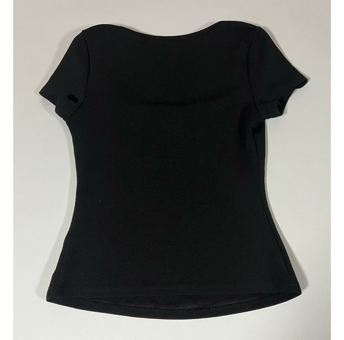 Japanese Brand Black Square-Neck Short Sleeve Shirt Top Blouse Tee Size S 🖤 Size S / US 4 / IT 40 - 4 Thumbnail