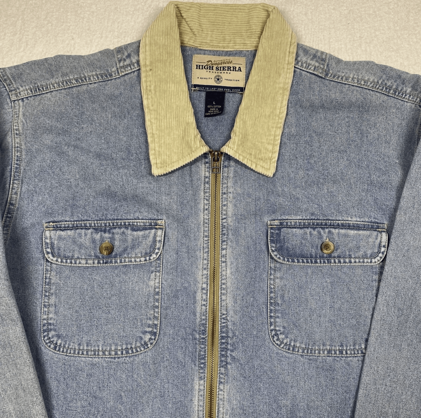 High Sierra Vintage High Sierra Mens Large Denim Jacket Corduroy Chore Size US L / EU 52-54 / 3 - 2 Thumbnail