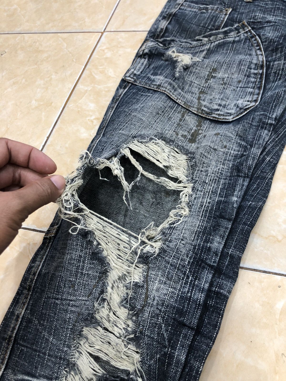 If Six Was Nine Solberry Ripped Paint splatter Denim Pants Size US 31 - 4 Thumbnail