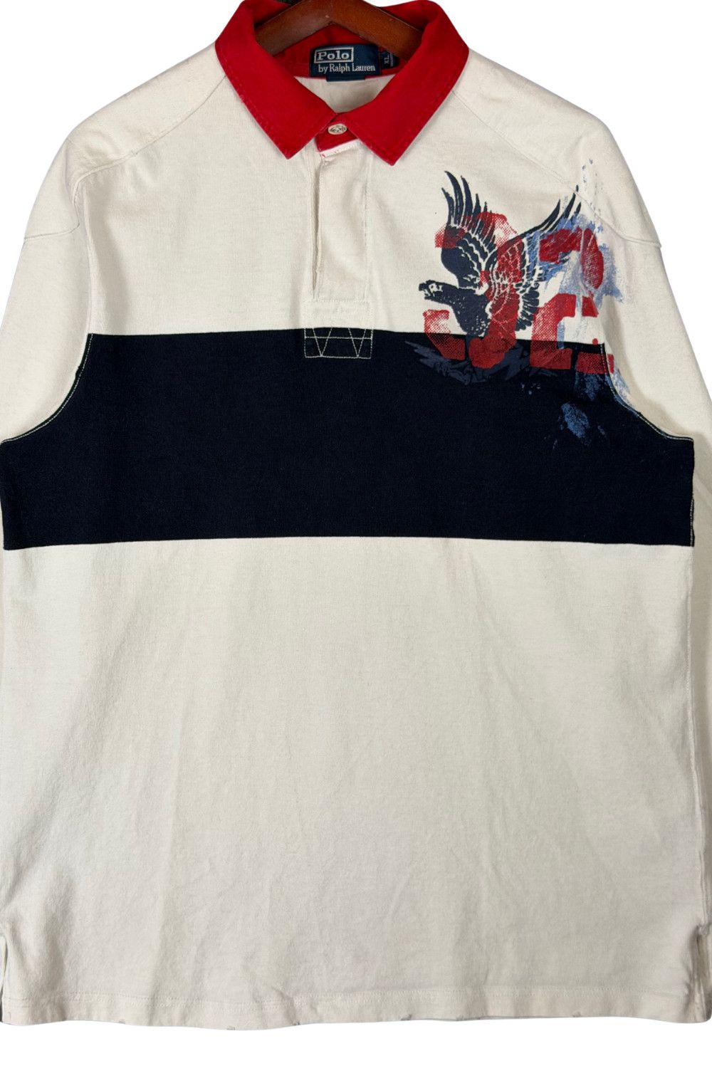 PRL Graphic Rugby Shirt Military Aviation Eagle Distressed image 6