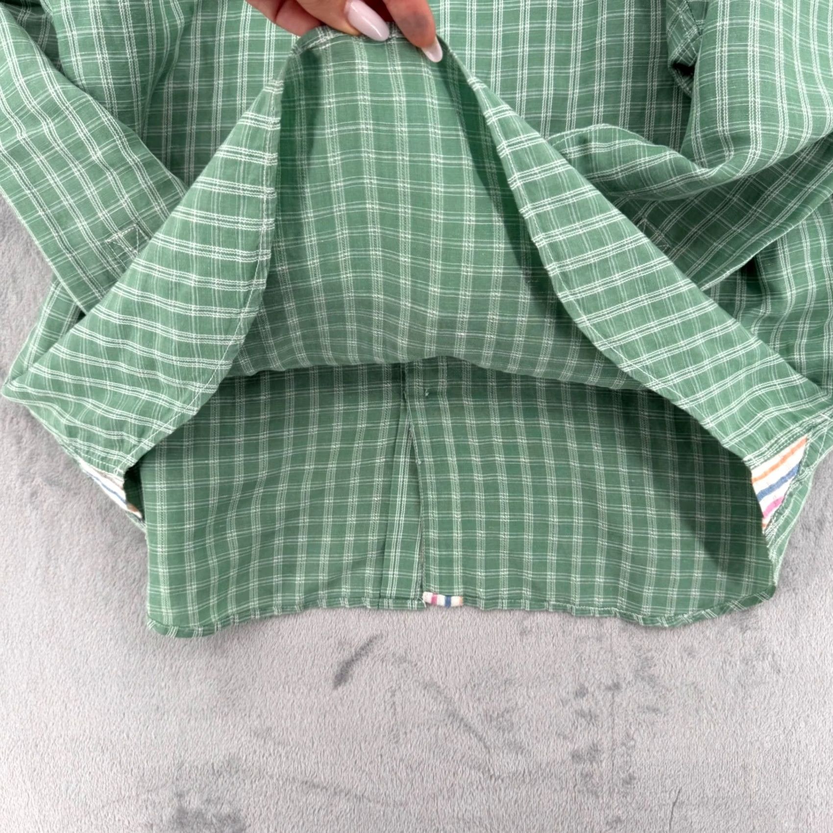 Tommy Bahama Tommy Bahama Mens Green Plaid Linen Tencel Blend Button-Down Shirt L Size US L / EU 52-54 / 3 - 7 Thumbnail