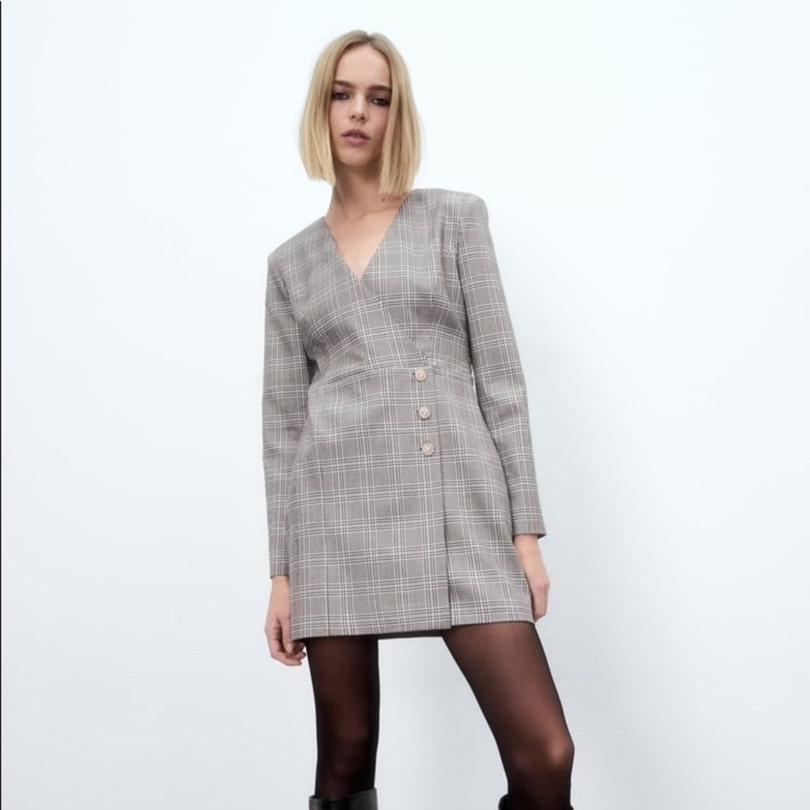 Zara ZARA BLOGGER FAVORITE PLAID BLAZER DRESS Size M / US 6-8 / IT 42-44 - 11 Thumbnail