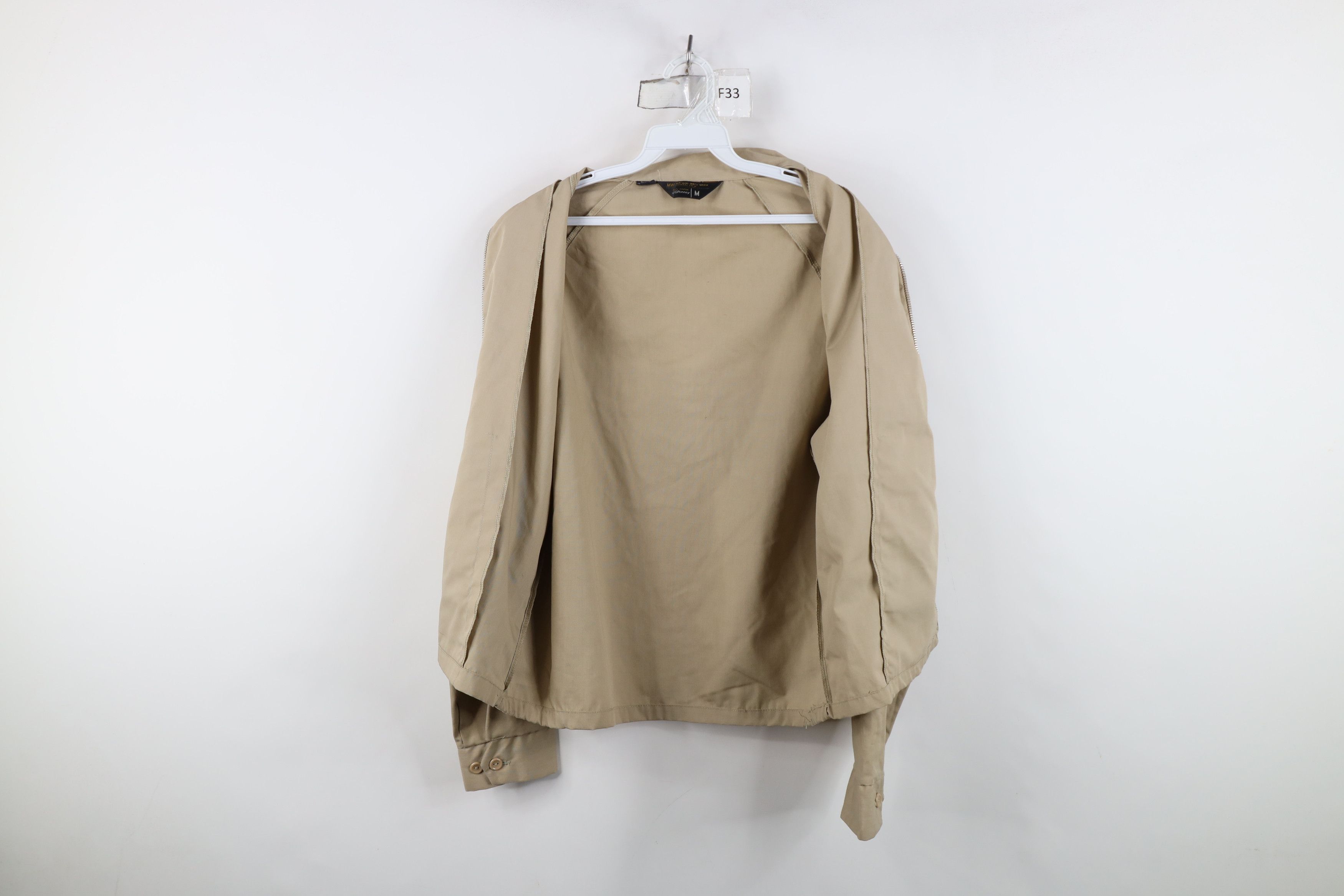 Vintage Vintage 60s 70s Streetwear Racer Bomber Jacket Beige Tan Size US M / EU 48-50 / 2 - 12 Thumbnail