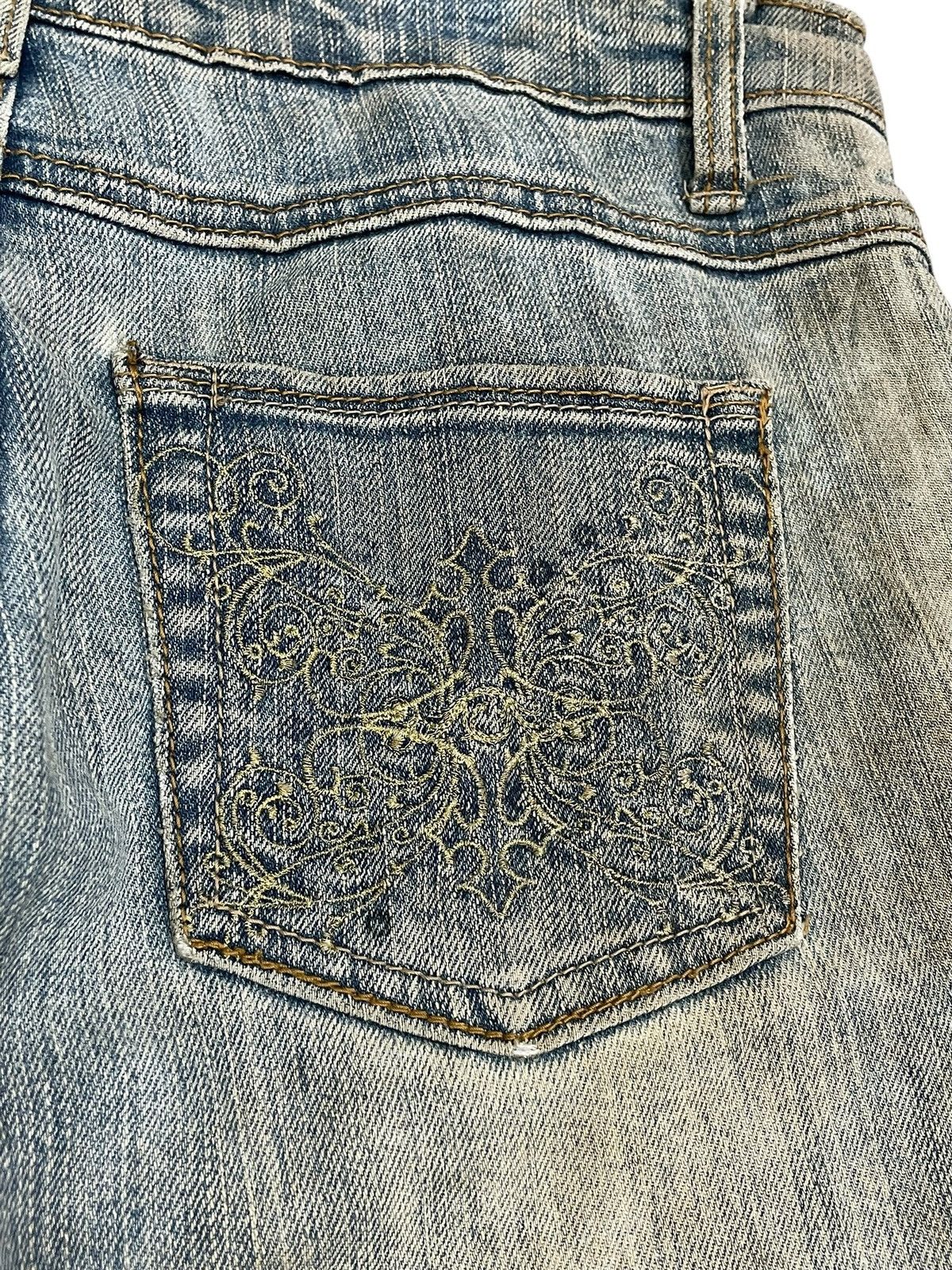 JNCO × Southpole Southpole Embroidery Flare Muddy Rusty Y2K Denim Size US 29 - 21 Thumbnail