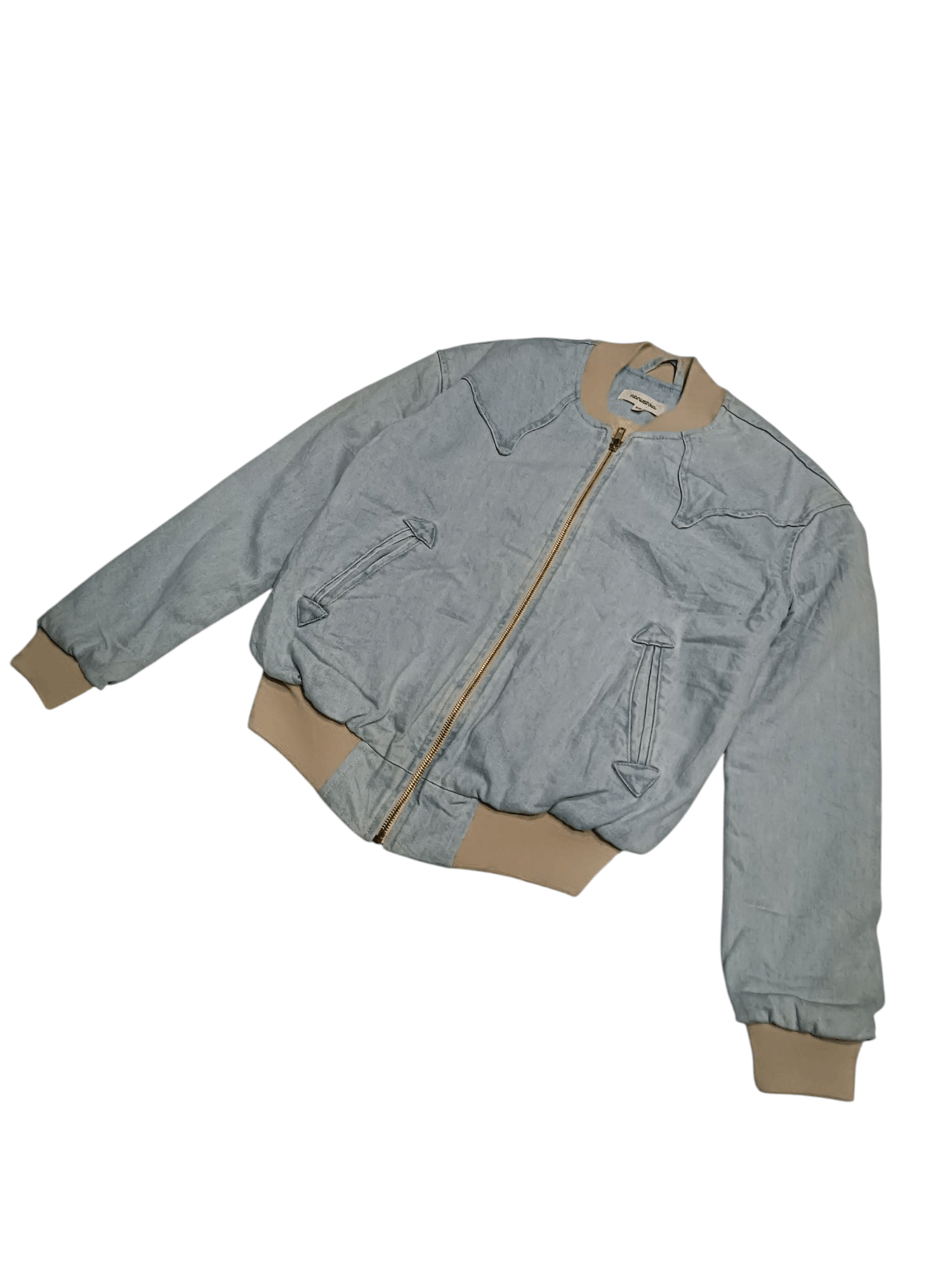 Nanushka Nanushka Denim Bomber Jacket Light Blue Western Style Size US XS / EU 42 / 0 - 2 Thumbnail