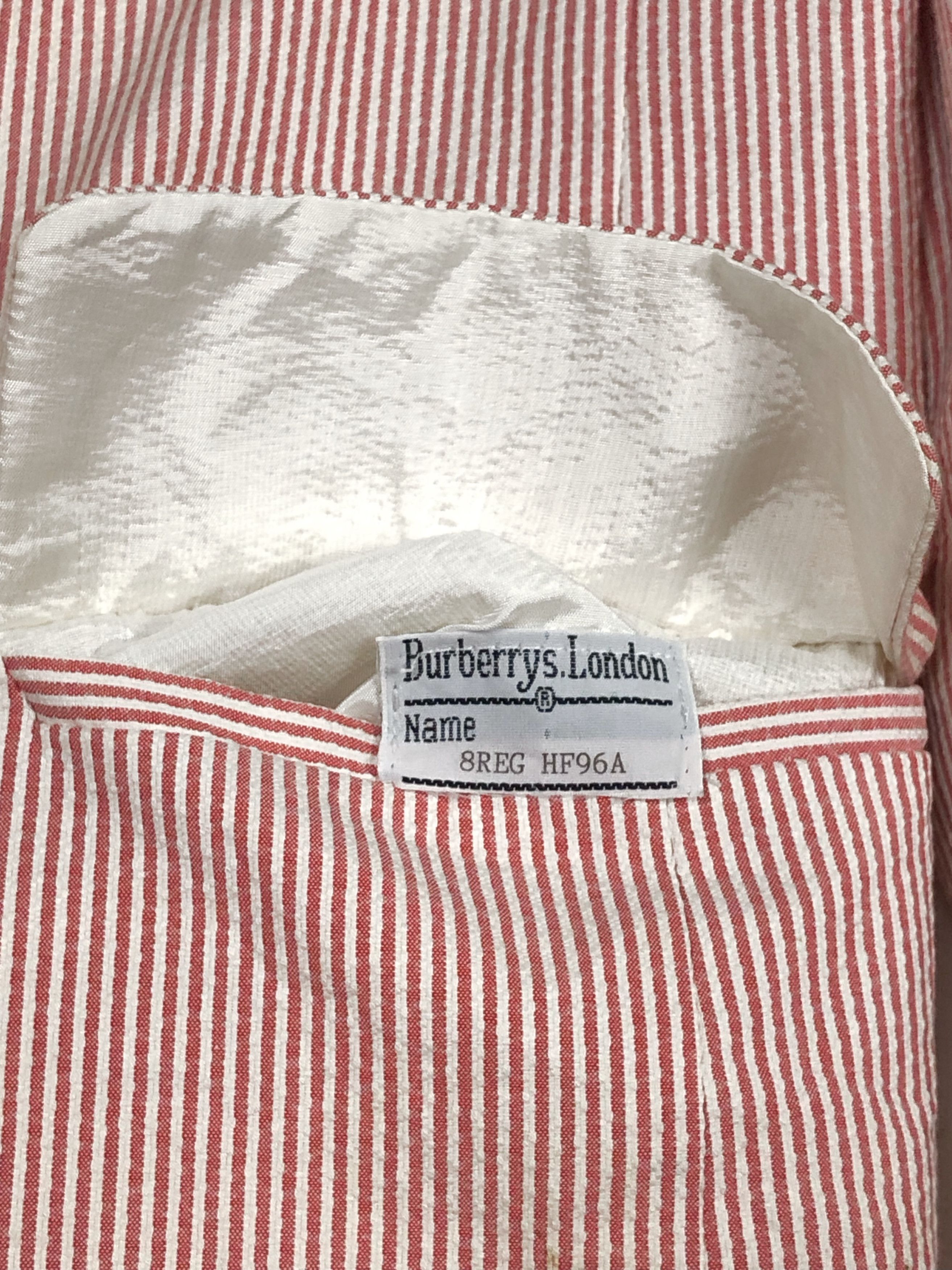 Burberry RARE🔥VINTAGE BURBERRYS MADE IN ENGLAND PINK HICKORY COAT Size S / US 4 / IT 40 - 10 Thumbnail