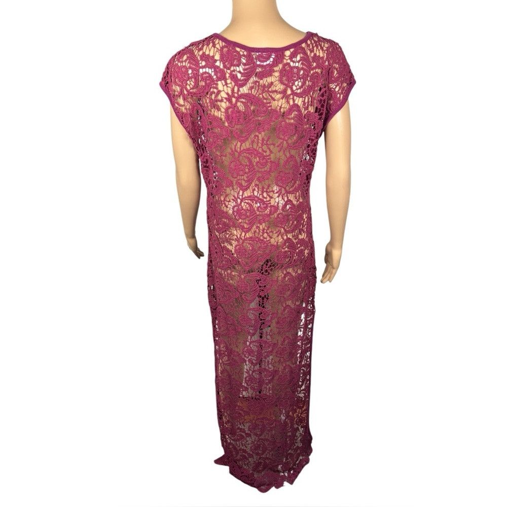 Other New Lisa Maree Cheers Lace Crochet High-Low Wine Dress Size Size L / US 10 / IT 46 - 4 Thumbnail