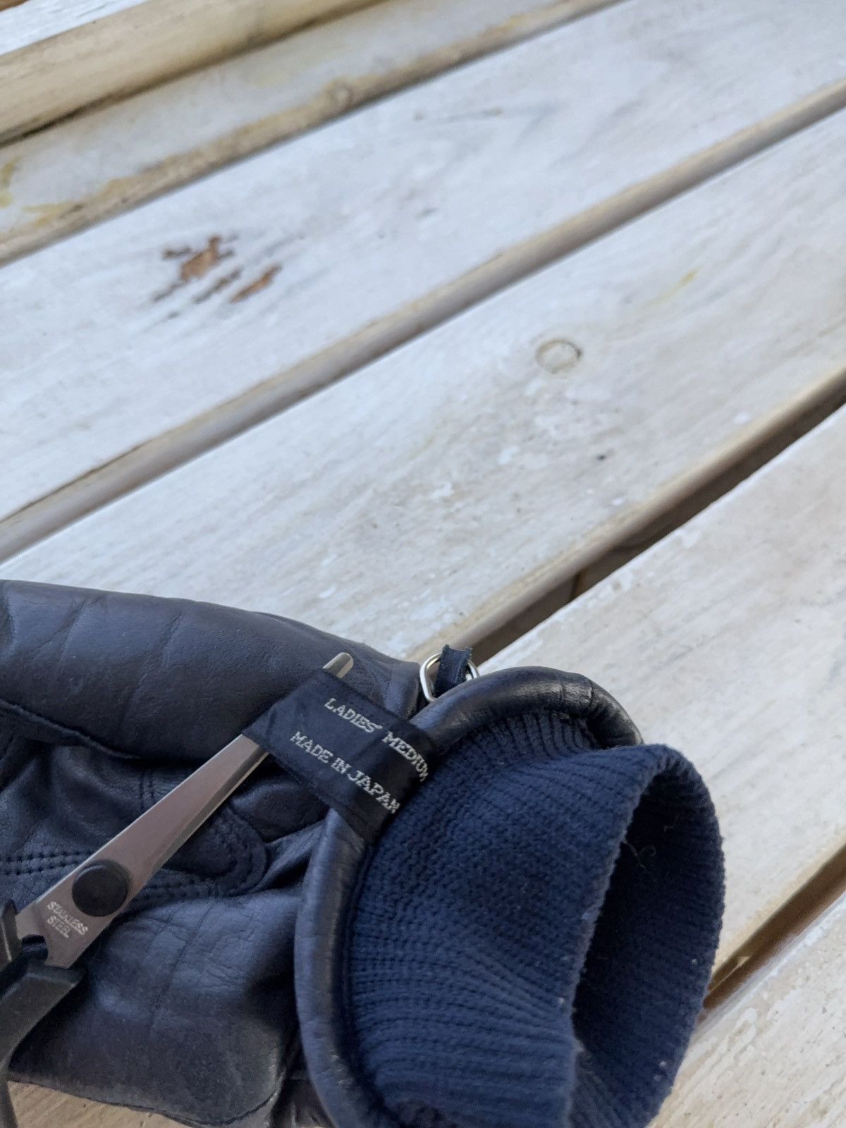 Genuine Leather × Japanese Brand × Vintage Vintage 90s Avant Garde Blue Rare Japanese Leather Gloves Size ONE SIZE - 7 Thumbnail