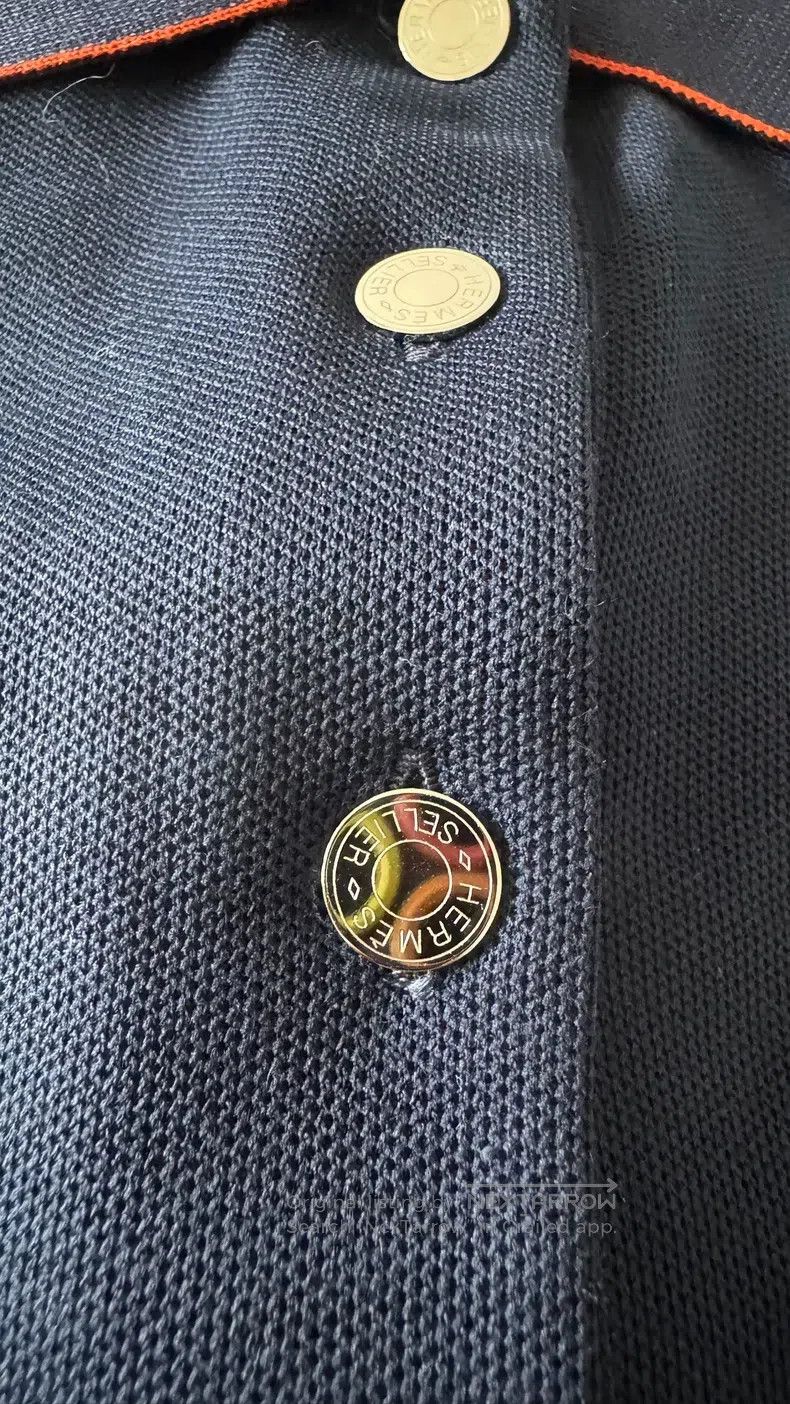 Hermes Hermes Equestrian Polo Shirt with Engraved Metal Buttons Size M / US 6-8 / IT 42-44 - 3 Thumbnail