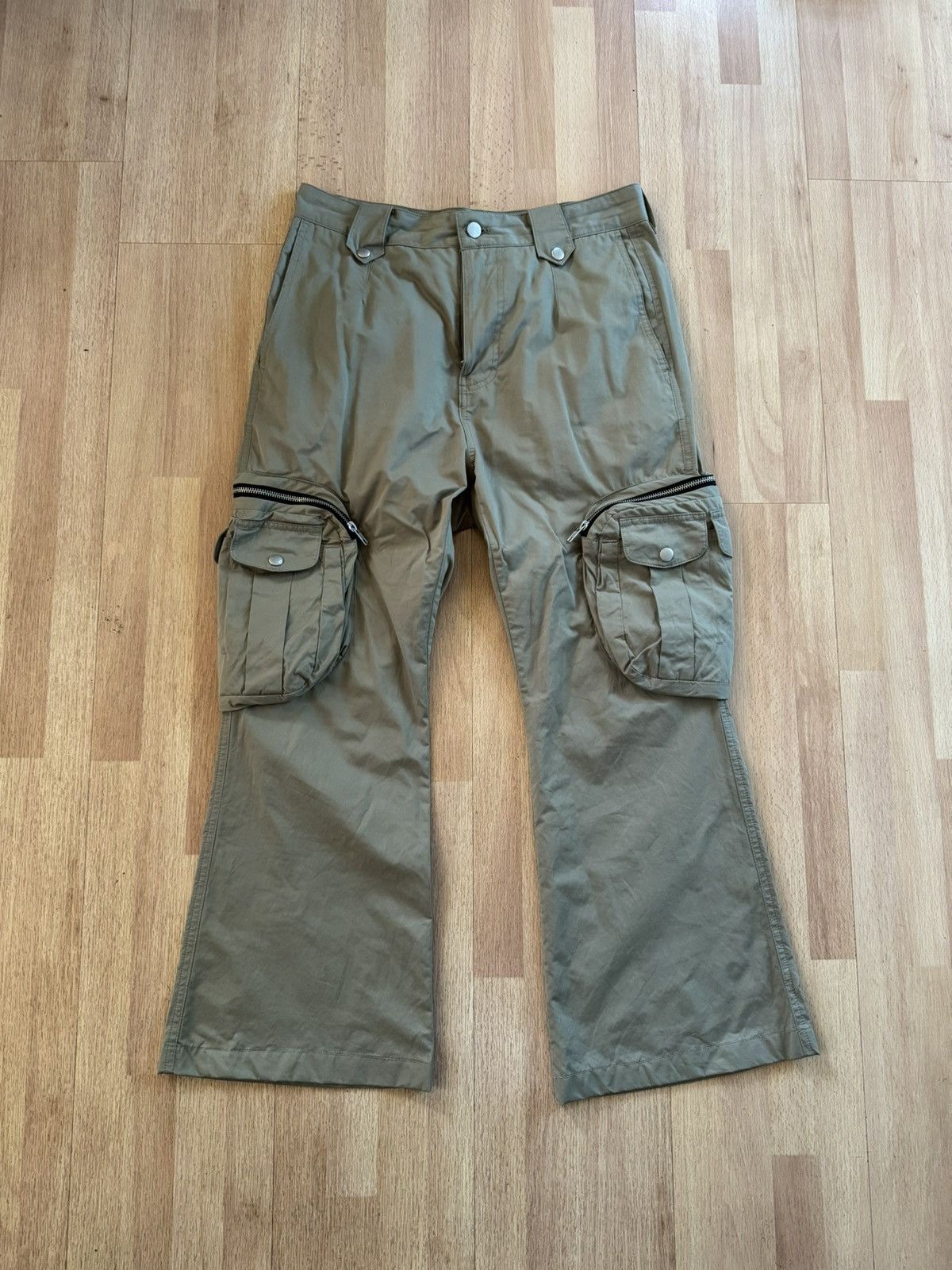 FFFPOSTALSERVICE FFF Postal Service Flare Sand Cargo Pant V1 | Grailed