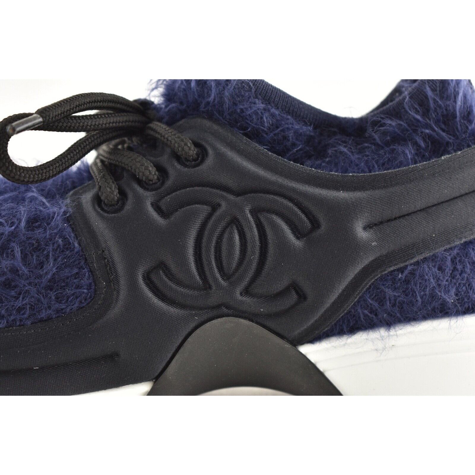 Chanel 18A Stretch Fabric Knit CC Satin Flat Trainer Sneaker 37 Size US 7 / IT 37 - 4 Thumbnail