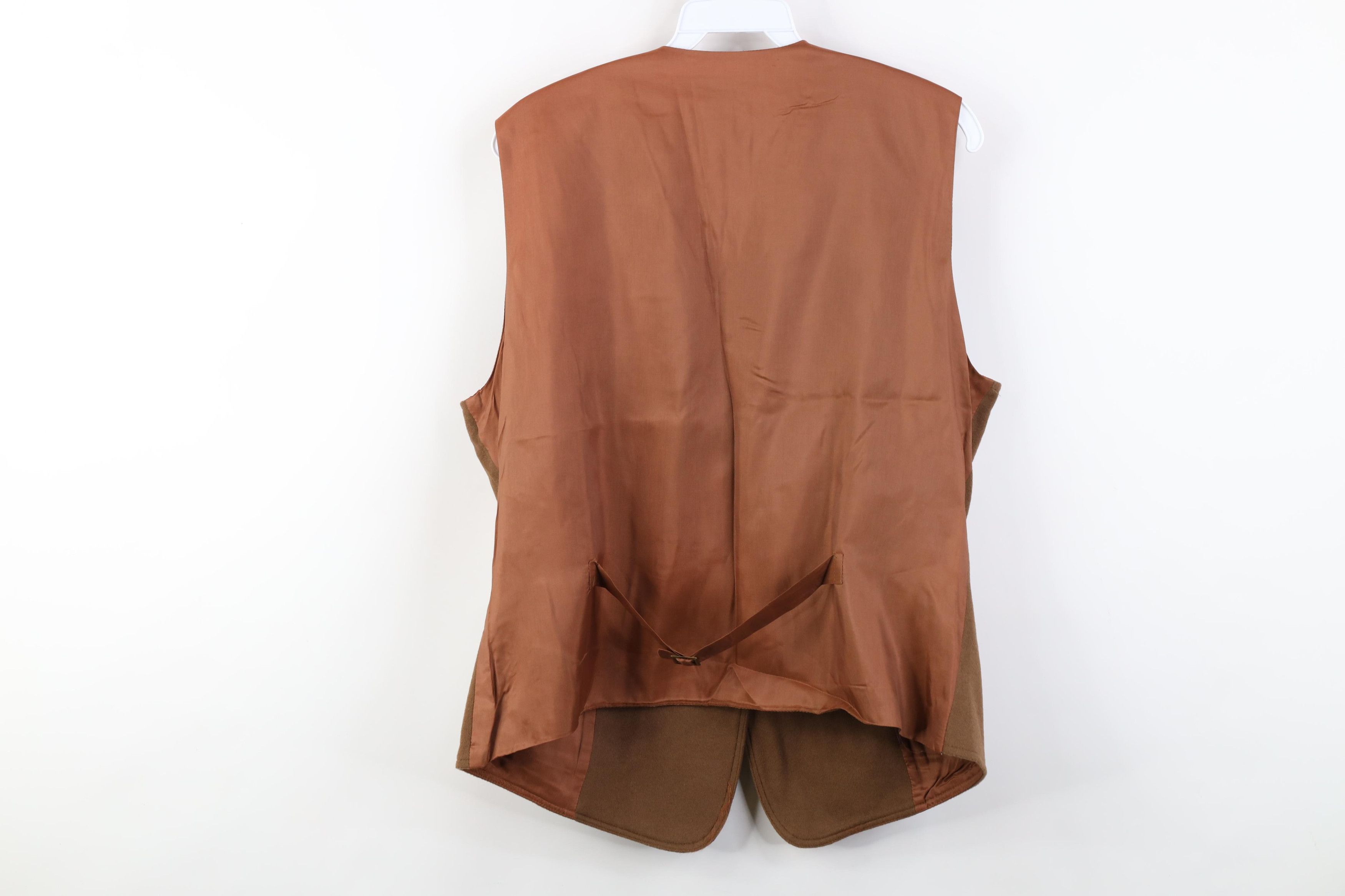 Vintage Vintage 90s Streetwear Cashmere Back Vest Jacket Brown Size L / US 10 / IT 46 - 12 Thumbnail