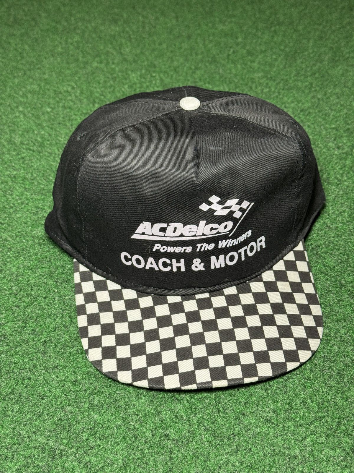 Vintage AC Delco Checkered Racing Coach 90s Double Snapback Hat Size ONE SIZE - 1 Thumbnail