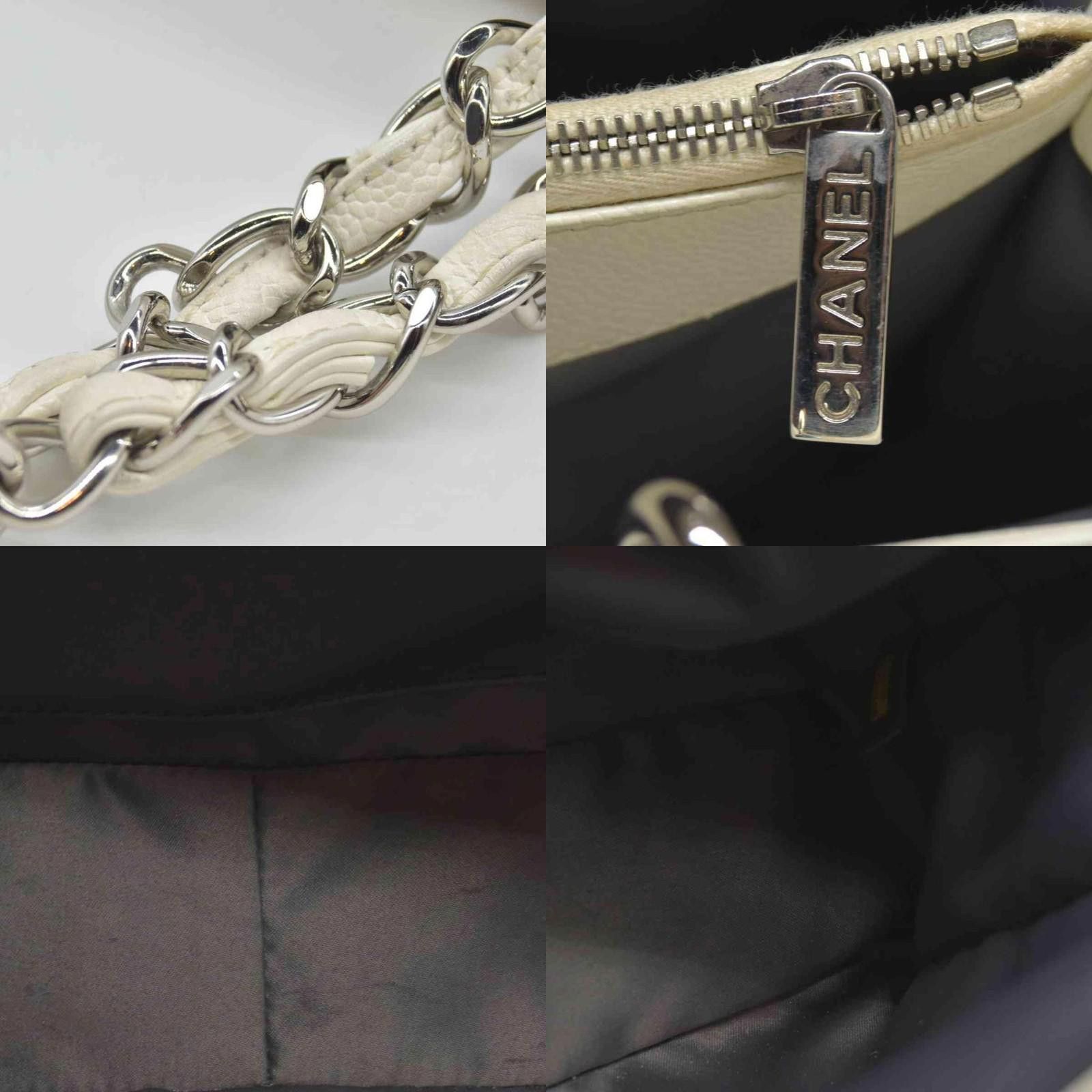 Chanel $3500 Chanel Caviar Quilted XL Grand Shopping Tote GST White Size ONE SIZE - 5 Thumbnail