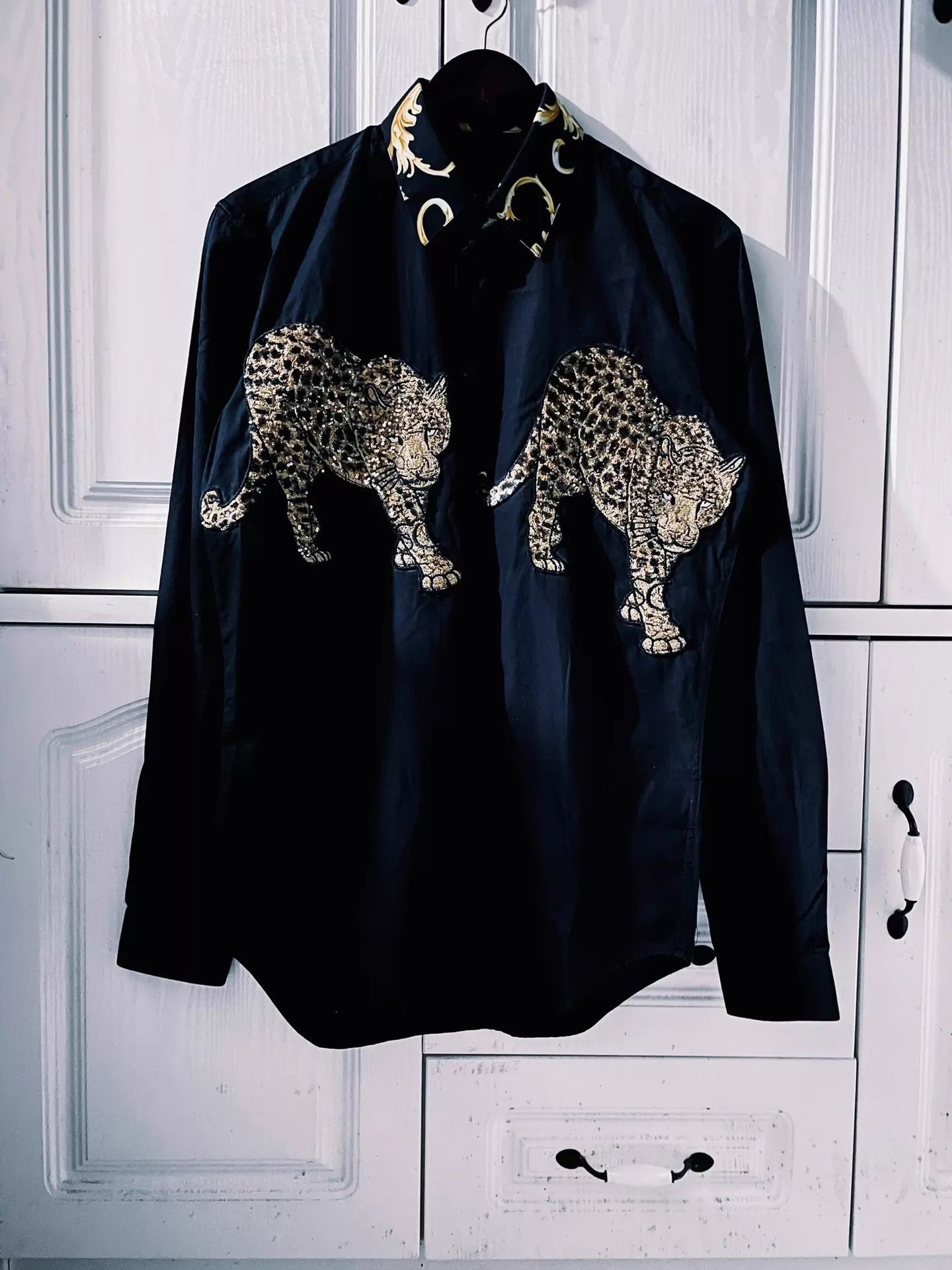 Versace Versace Runway Double Leopard Ultra Rare Limited Shirt Size US M / EU 48-50 / 2 - 1 Thumbnail