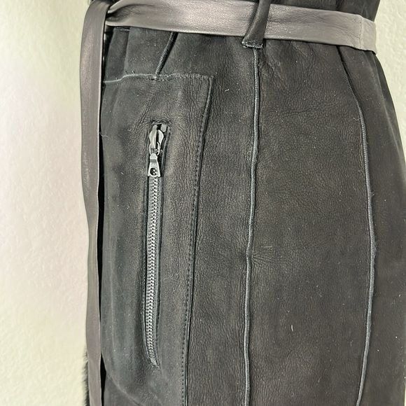 Drome DROMe Reversible Tie Gillet Belted Fur Leather Vest Black Size S / US 4 / IT 40 - 10 Thumbnail