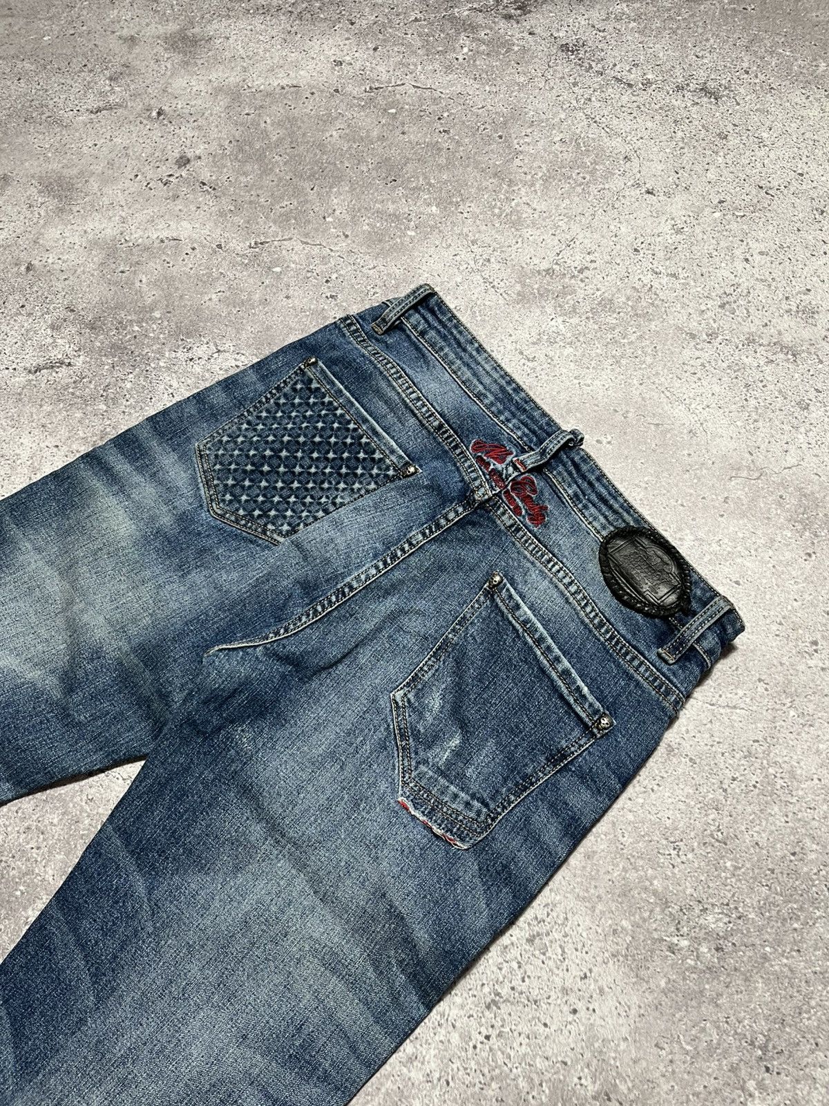 Philipp Plein Philipp Plein Cowboy ILLegal Fight Club Straight Cut Jeans Size US 32 / EU 48 - 11 Thumbnail