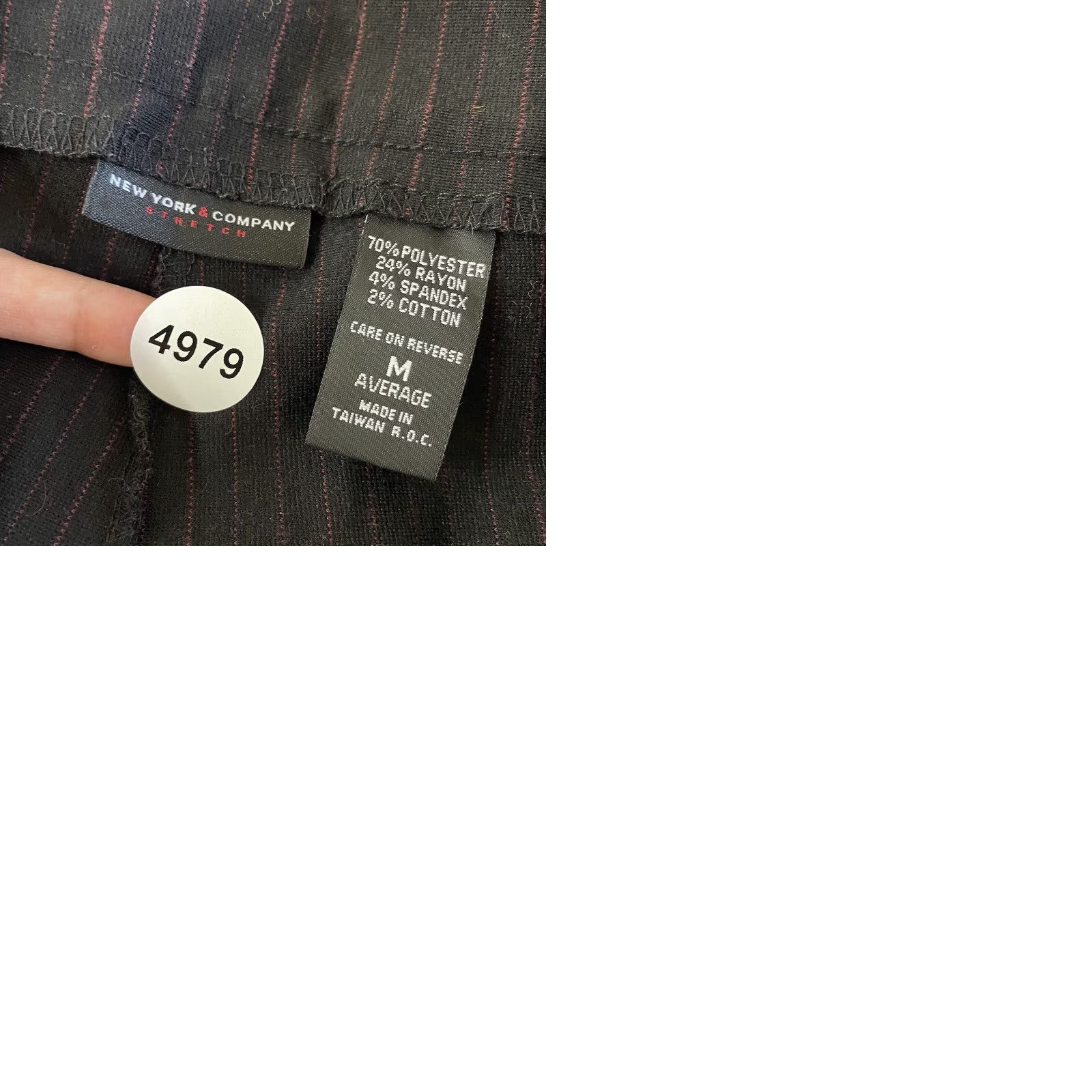 Vintage VINTAGE Y2K Trousers Pants 12 30 Black Pinstripe Wide Flare Leg Corpcore Office Size 34" / US 12 / IT 48 - 9 Thumbnail