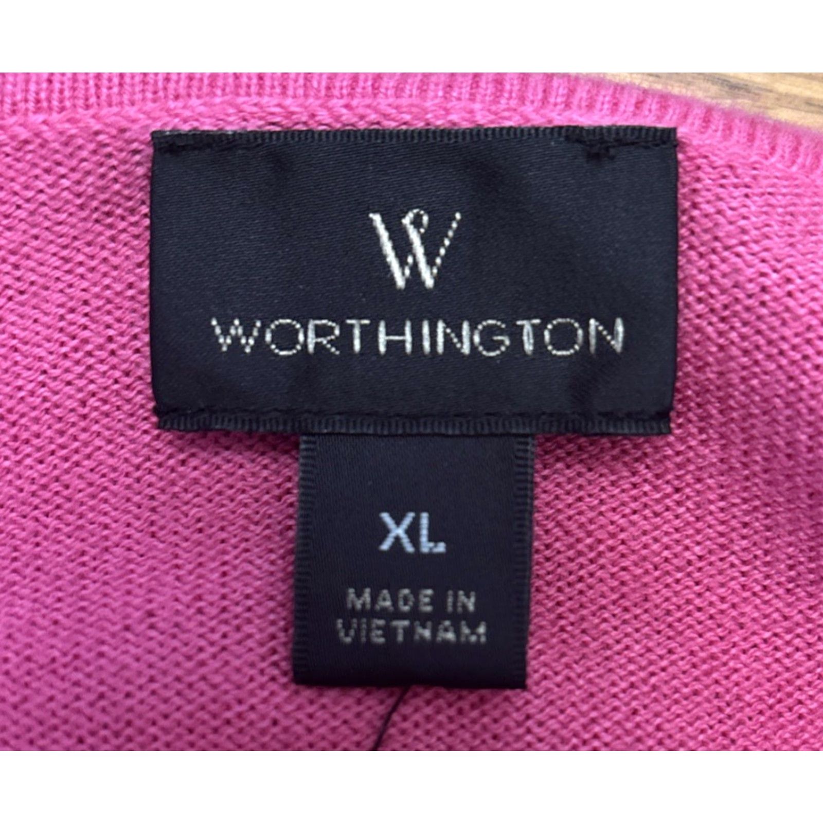 Worthington NWT Worthington Pink Blouse Top 3/4 Sleeve XL Pullover Knit Cotton Ladies Shirt Size XL / US 12-14 / IT 48-50 - 2 Thumbnail