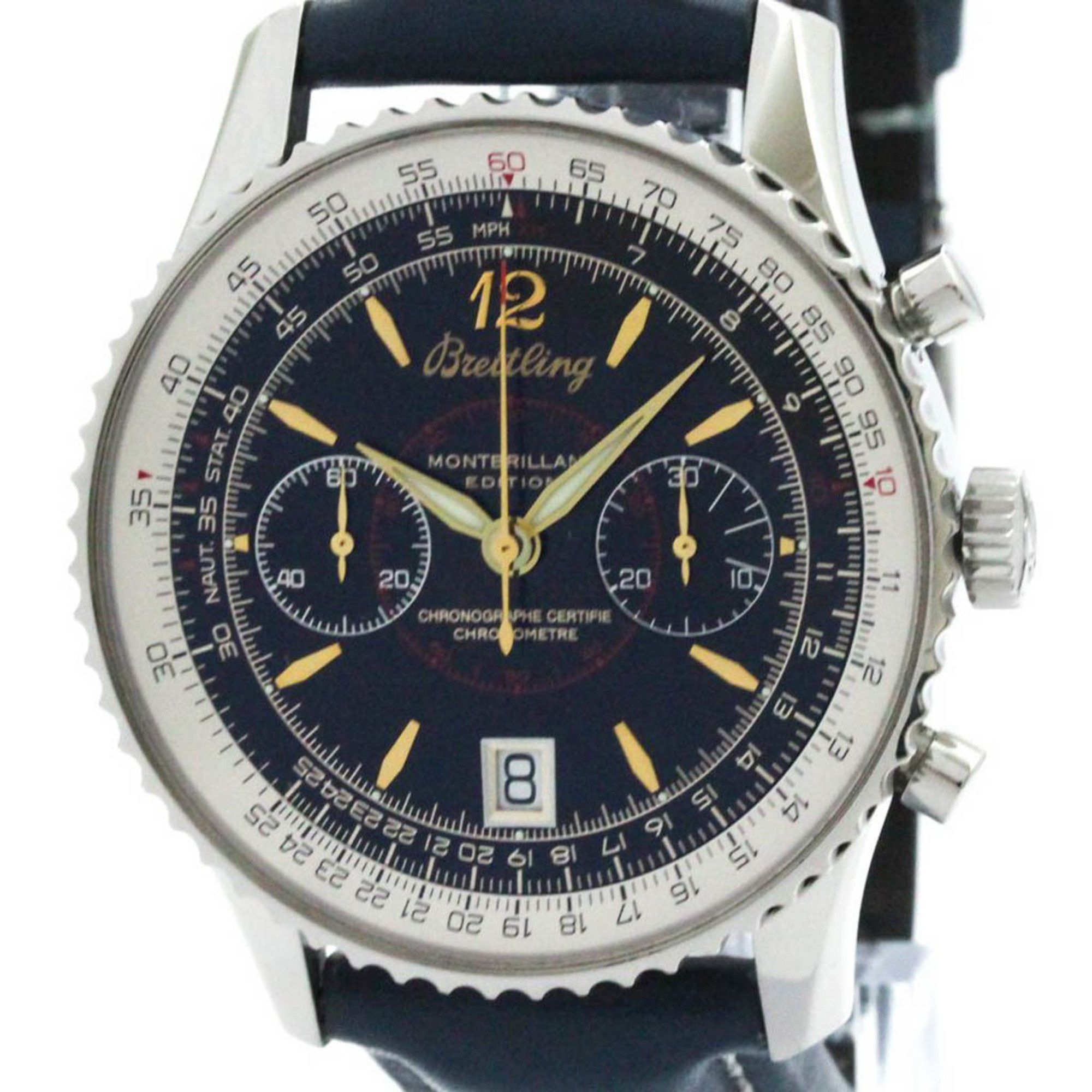 Breitling Polished BREITLING Navitimer Montbrillant Edition Steel Watch A48330 BF580462 Size ONE SIZE - 1 Thumbnail