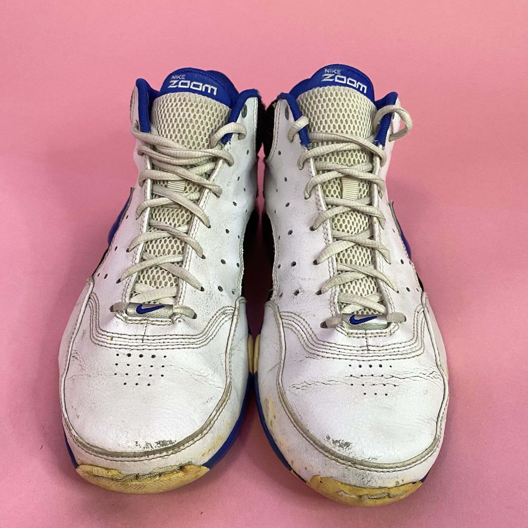 Nike Nike Air Zoom Basketball Sneakers Mens Size 11 US White Blue 318199-141 Nike Brand Sneaker Mens Size 11 US White Blue Size US 11 / EU 44 - 3 Thumbnail