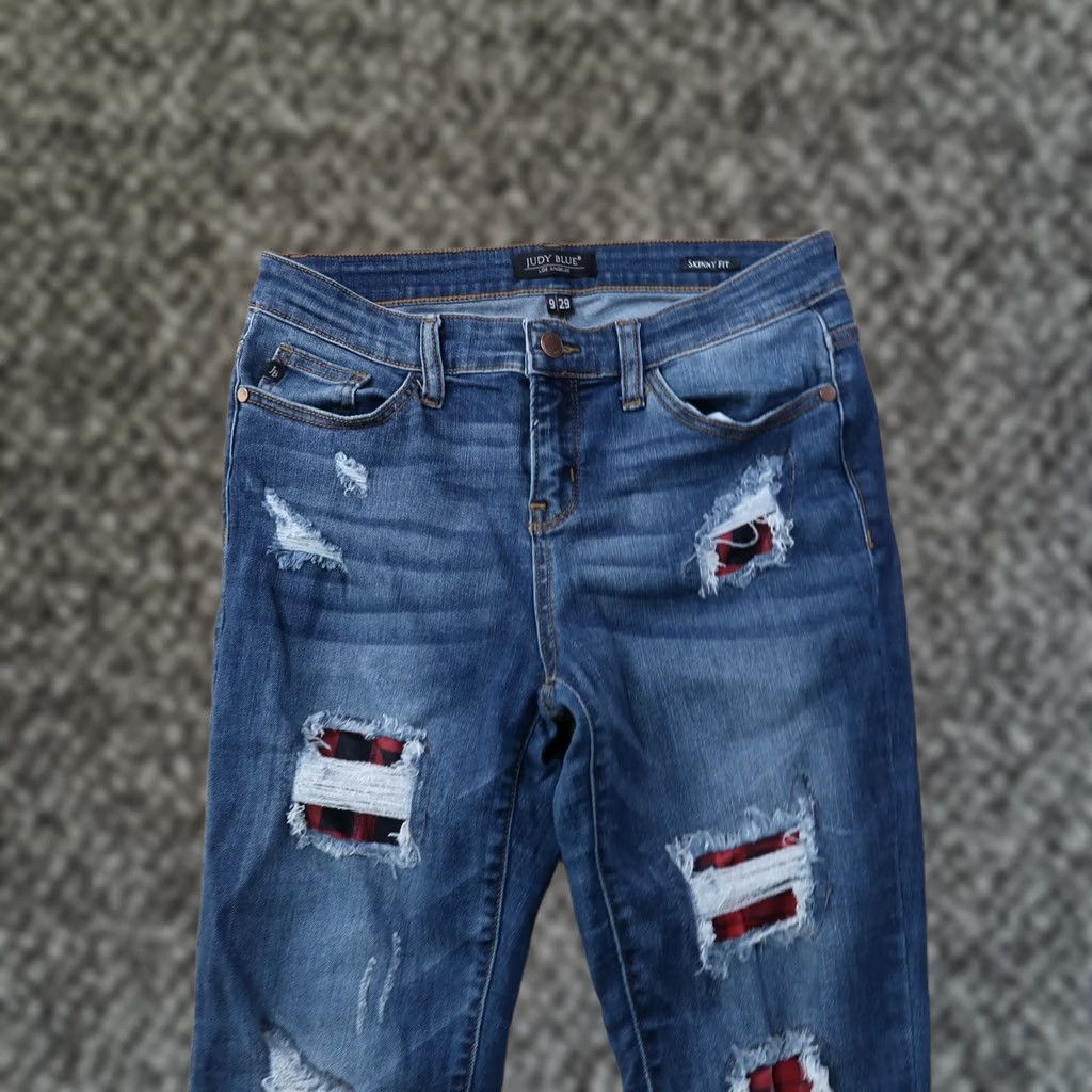 Denime Judy Blue Skinny Jeans Women's 9/29 Blue Stretch Denim Mid Rise Jeans Slim 5-Pocket Denim Size 30" / US 8 / IT 44 - 1 Thumbnail