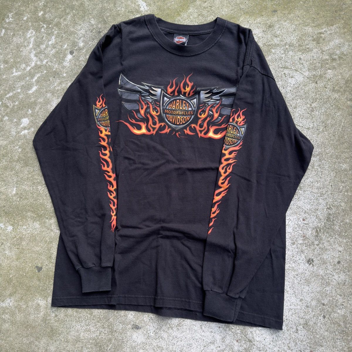 Harley Davidson Vintage Harley Davidson Flame Shirt ERD Grunge Biker WCC Size US L / EU 52-54 / 3 - 8 Thumbnail
