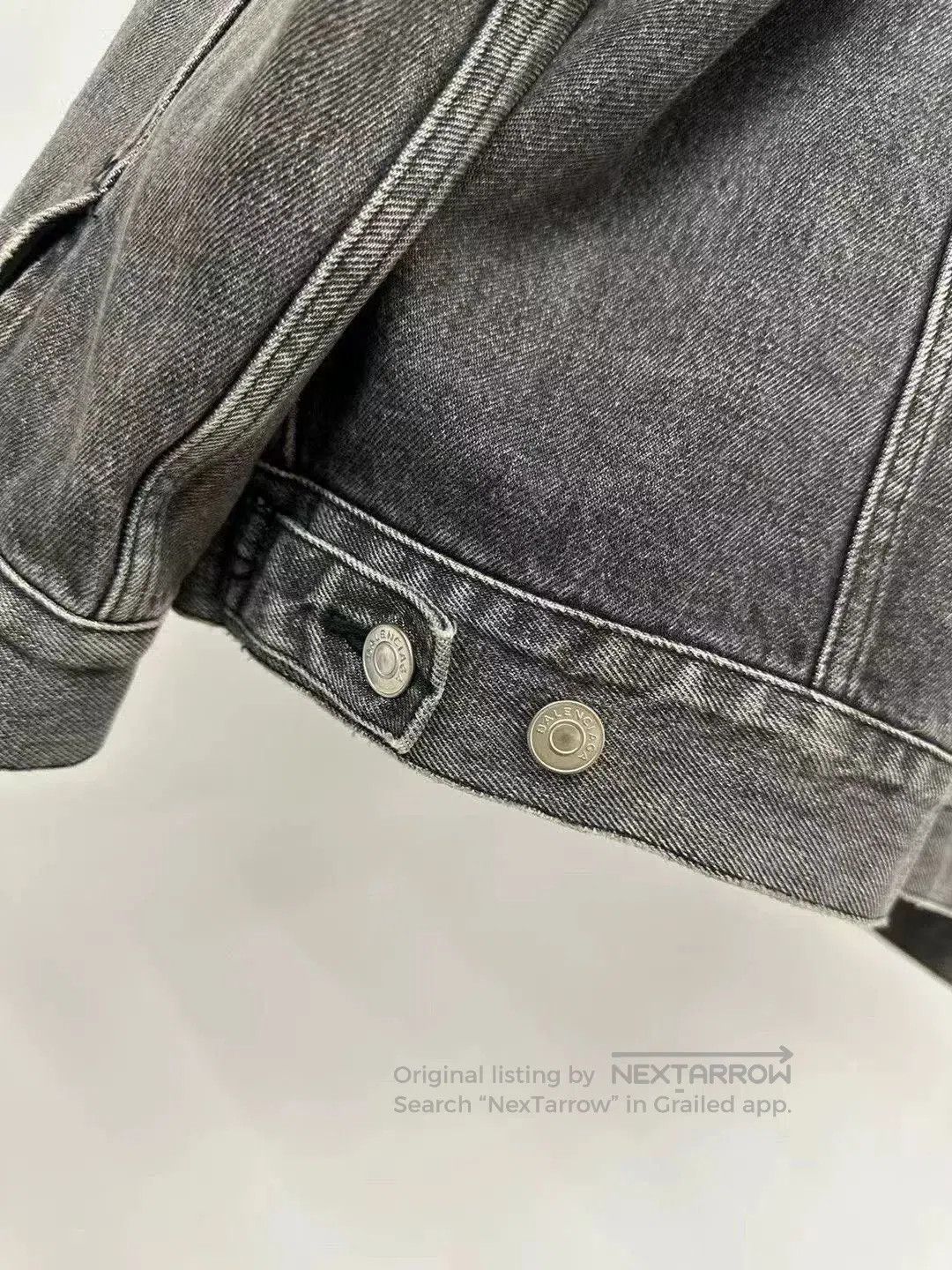 Balenciaga Balenciaga Black Asymmetric Denim Jacket. Size XXS / US 00 / IT 34 - 4 Thumbnail
