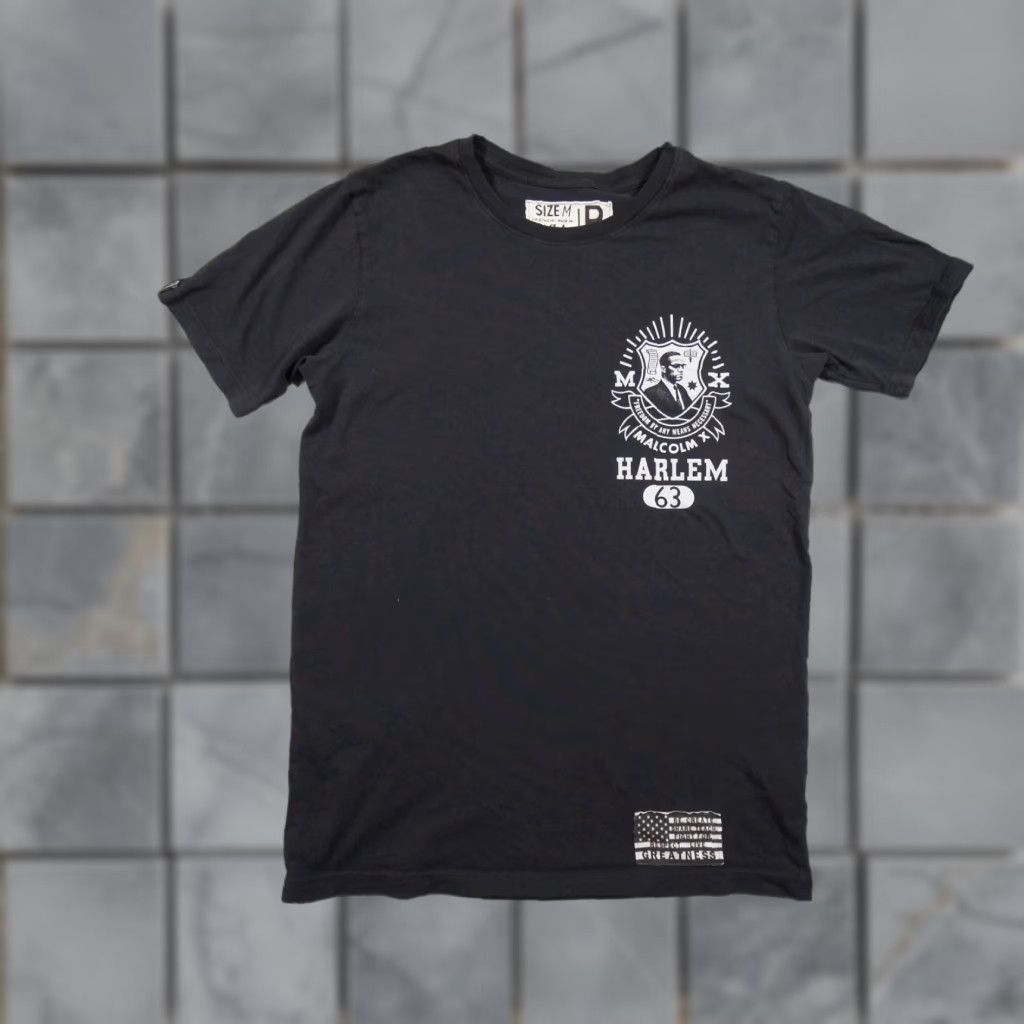 Roots Roots of Fight Shirt Mens Medium Black Short Sleeve Malcom X Harlem Graphic Tee Size US M / EU 48-50 / 2 - 1 Thumbnail
