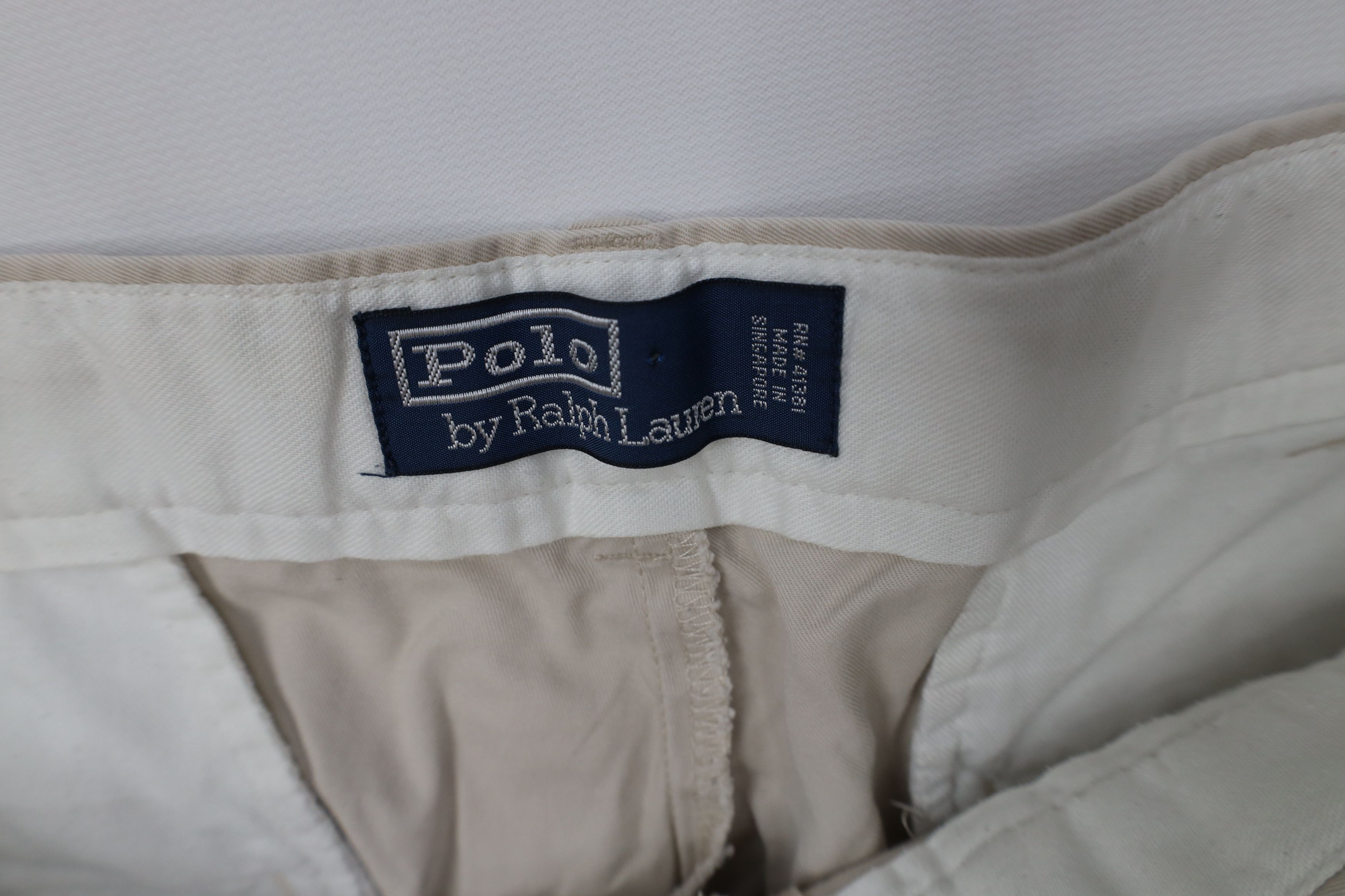 Polo Ralph Lauren Vintage 90s Ralph Lauren Wide Leg Chino Pants Beige Cotton Size US 34 / EU 50 - 7 Thumbnail