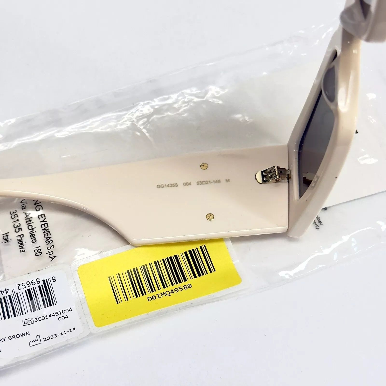 Gucci GUCCI 1425 Ivory Brown Narrow Gg1425S Sunglasses 004 Size ONE SIZE - 8 Thumbnail